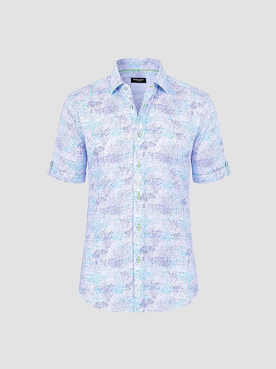 Men's Galileo Short Sleeve Shirt - Blue White - Size XXXL