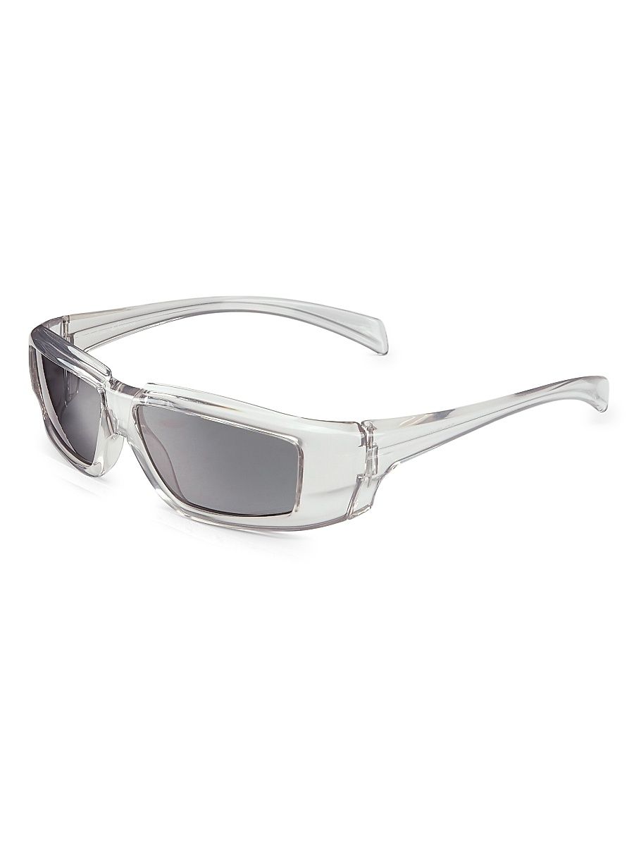 Men's Transparent Rectangular Sunglasses - Transparent
