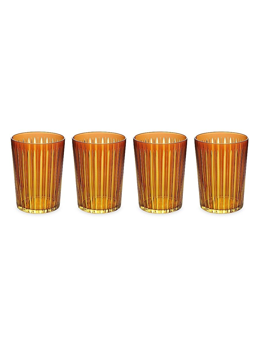 Prism 4-Piece Highball Glass Set - Amber Honey