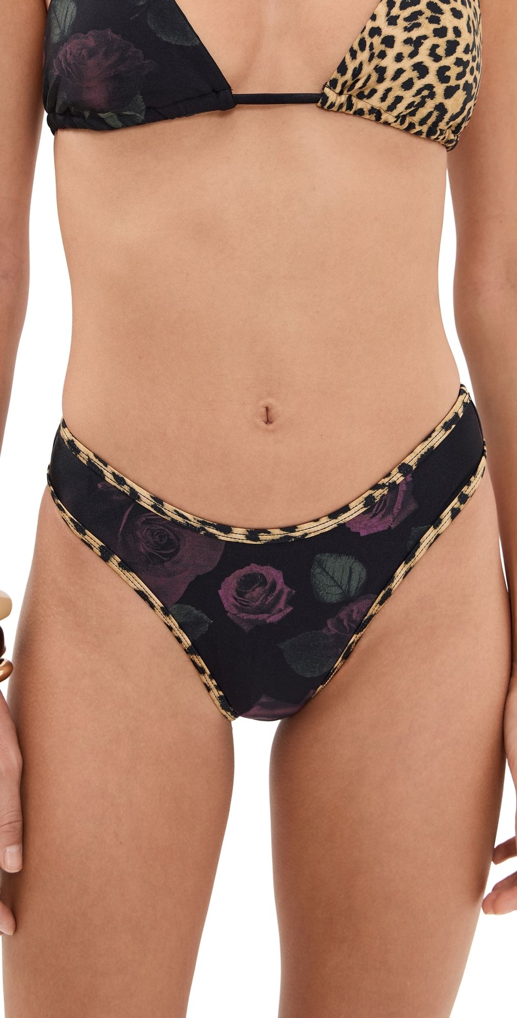 Good American Reversible Good 90s Bikini Bottoms Lucky Roses L