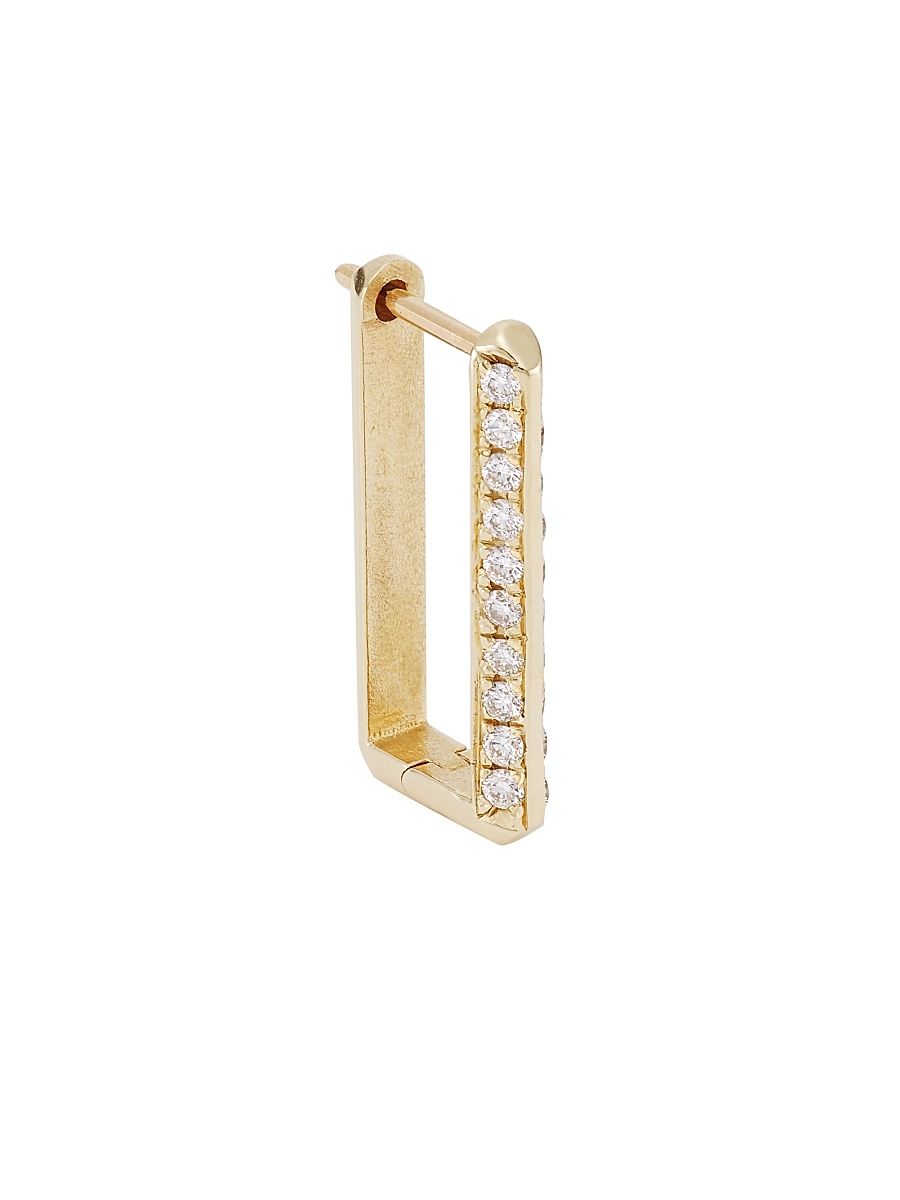 Men's 14K Yellow Gold & Diamond Medium Link Single Earring - Gold