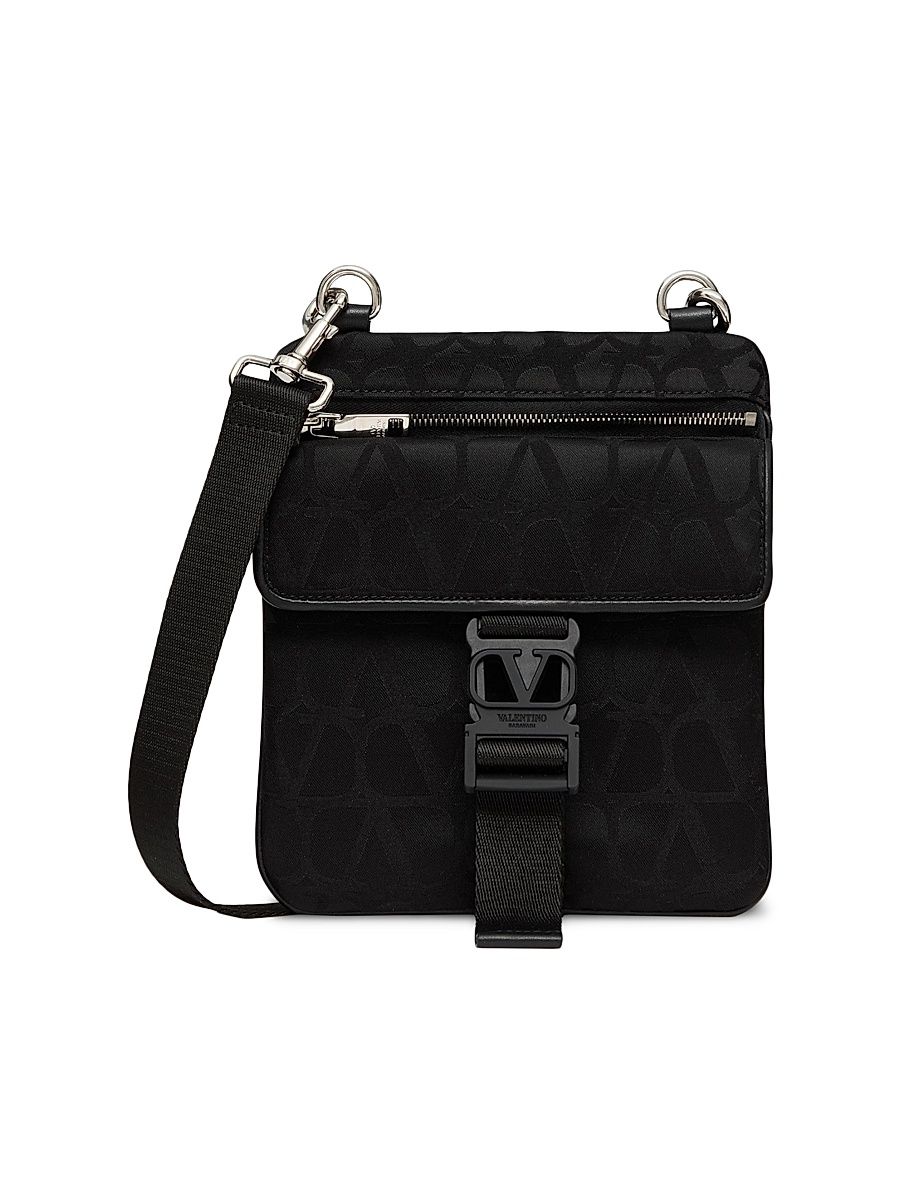Men's Toile Iconography Shoulder Bag - Black