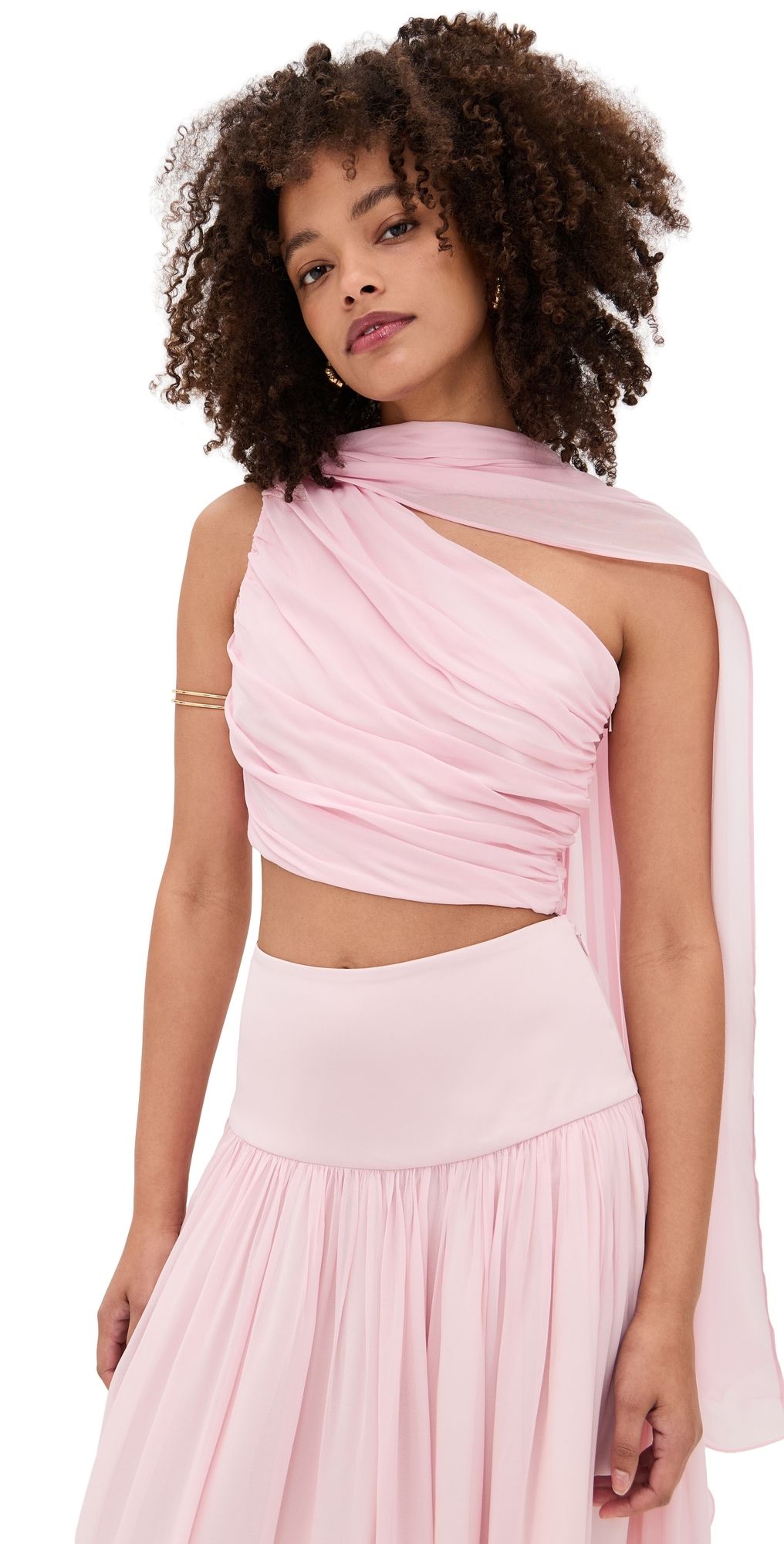 POSSE Solene One Shoulder Top Mauve L