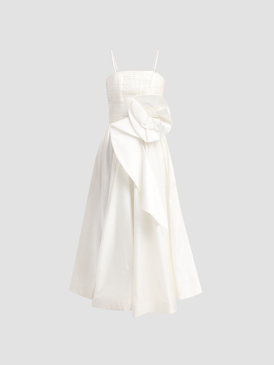 Women's Blossom Poplin Midi Dress - Off White - Size 0