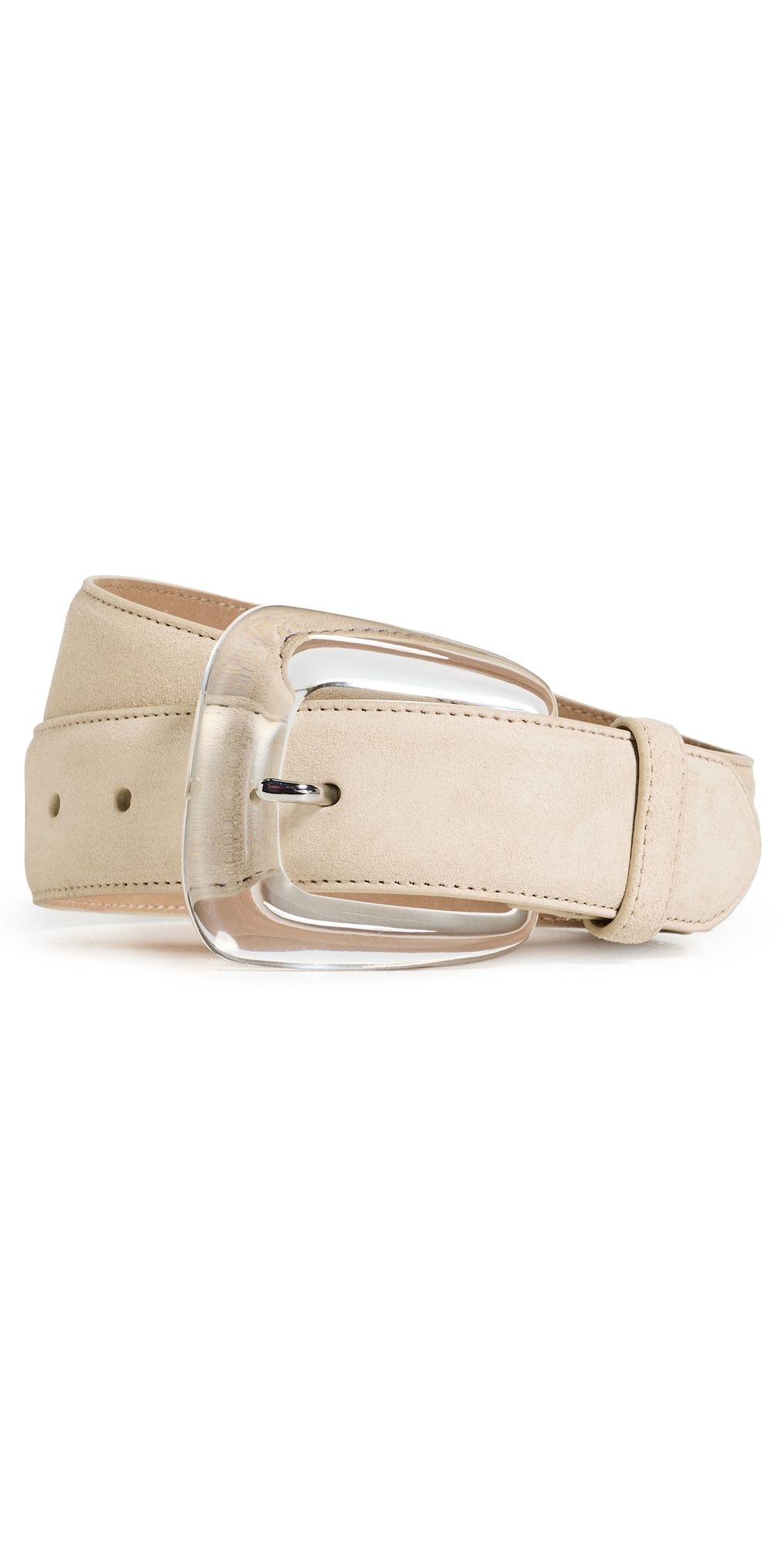 Veronica Beard Suede Resin Arch Belt Stone Khaki M