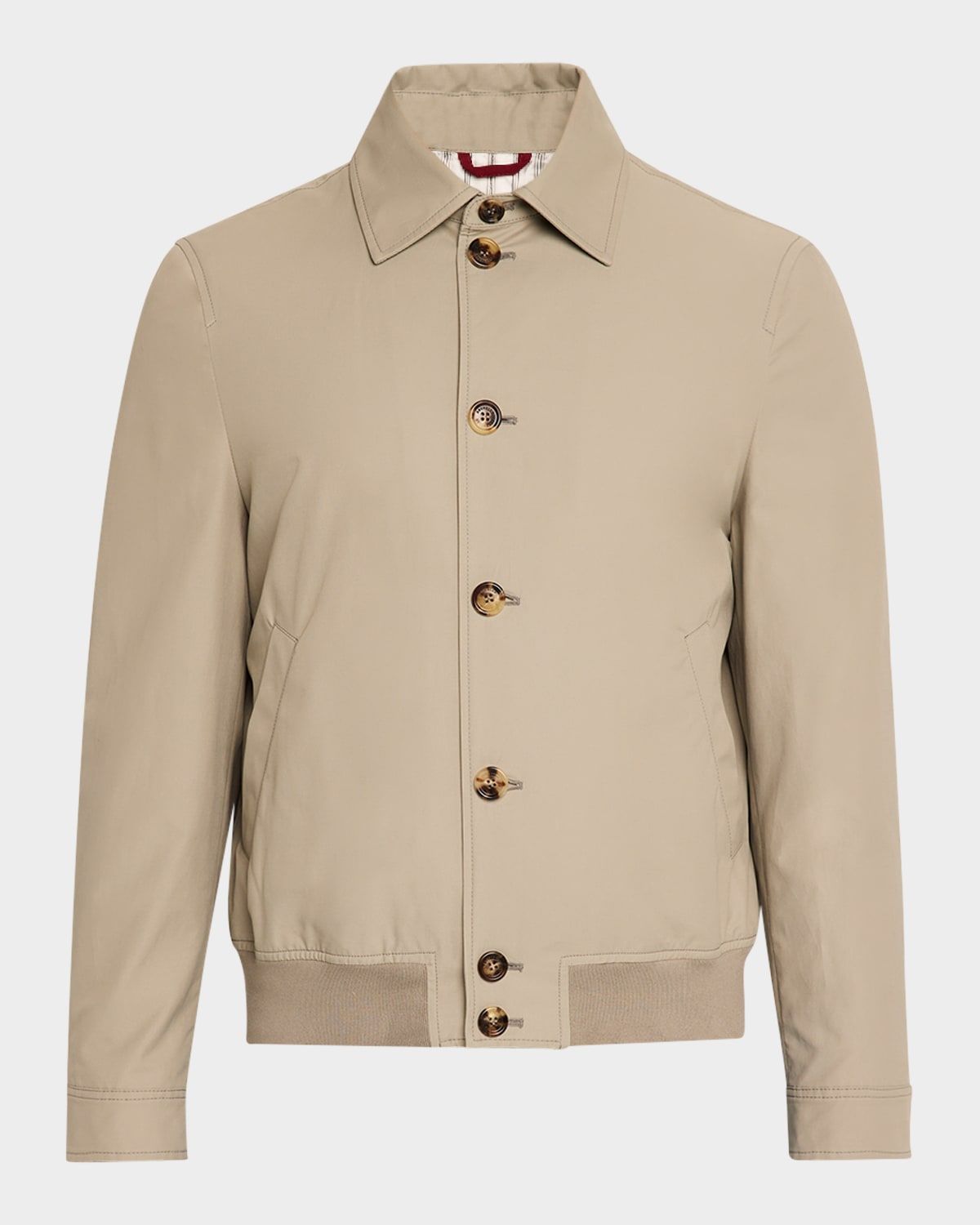 Men & apos;s Nylon Button-Front Bomber Jacket