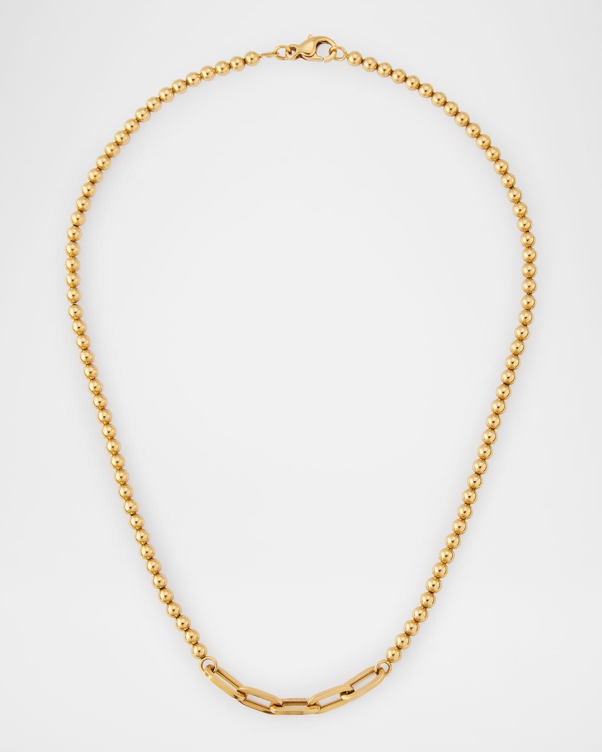 Yellow Gold Small Ball-Chain Multi-Link Necklace