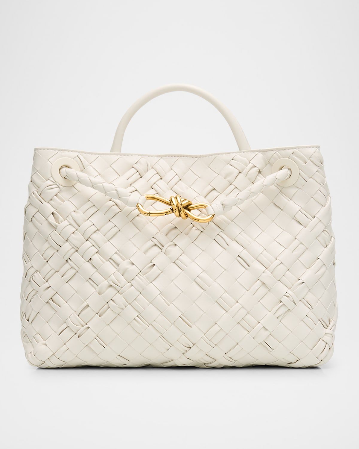 Small Andiamo Intrecciato Leather Top-Handle Bag