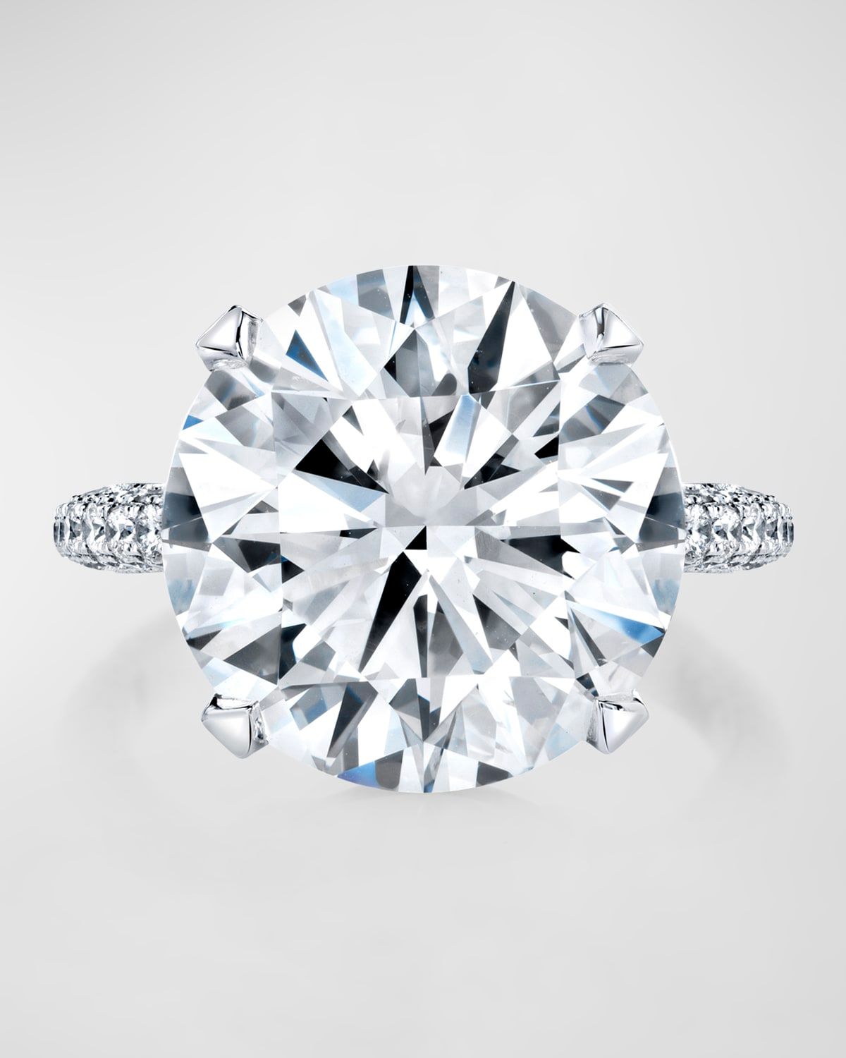 Platinum Round Diamond Ring, 10.60tcw (Size 6.5)