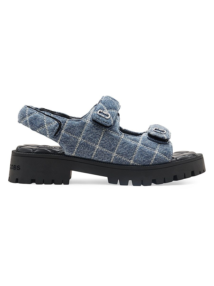 Women's The J Marc Quilted Denim Sandals - Light Wash Indigo - Size 5