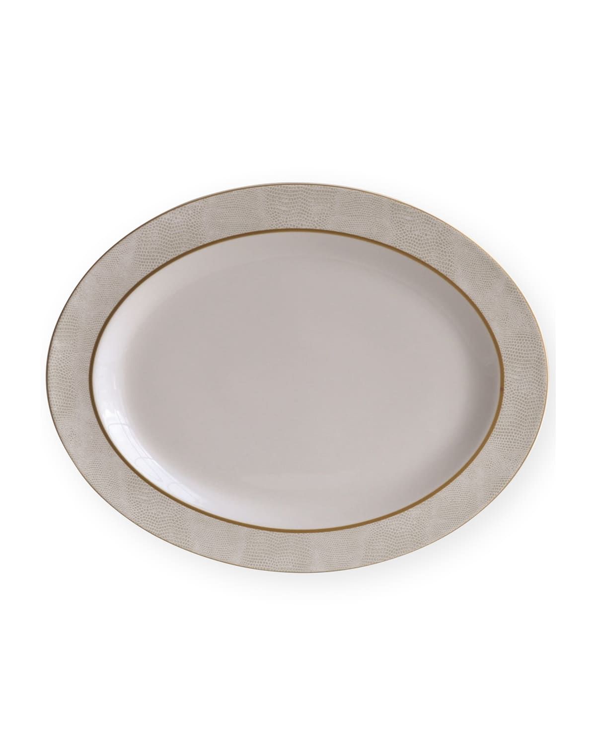 Sauvage White Oval Platter, 15"