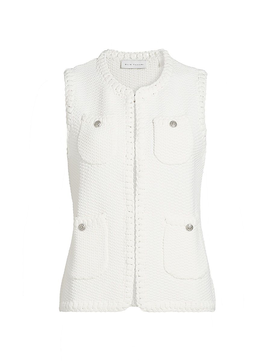 Women's The Bethany Crochet Top - Sky White - Size Medium