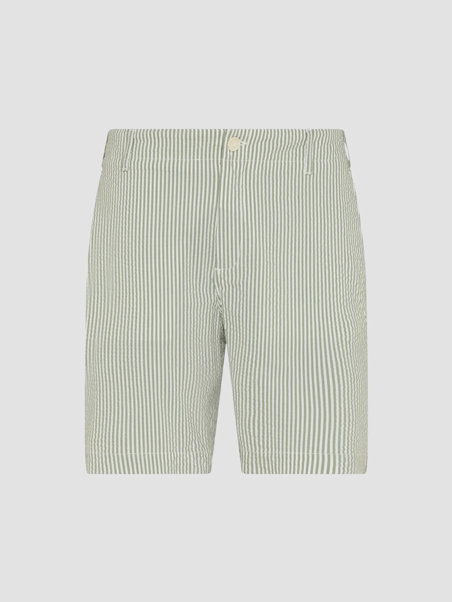 Vilebrequin Men's Cloudy Stripes Seersucker Shorts - Khaki - Size XXL