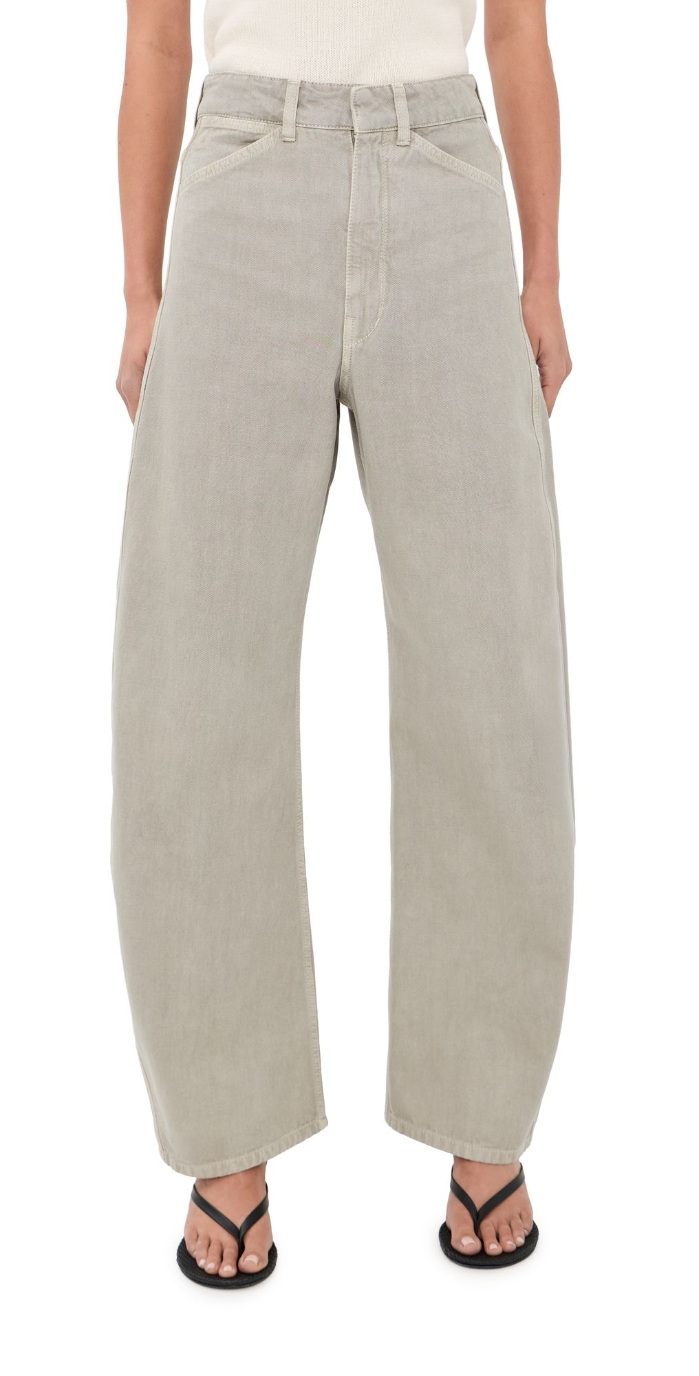 Lemaire High Waisted Curved Pants Moonstone 36