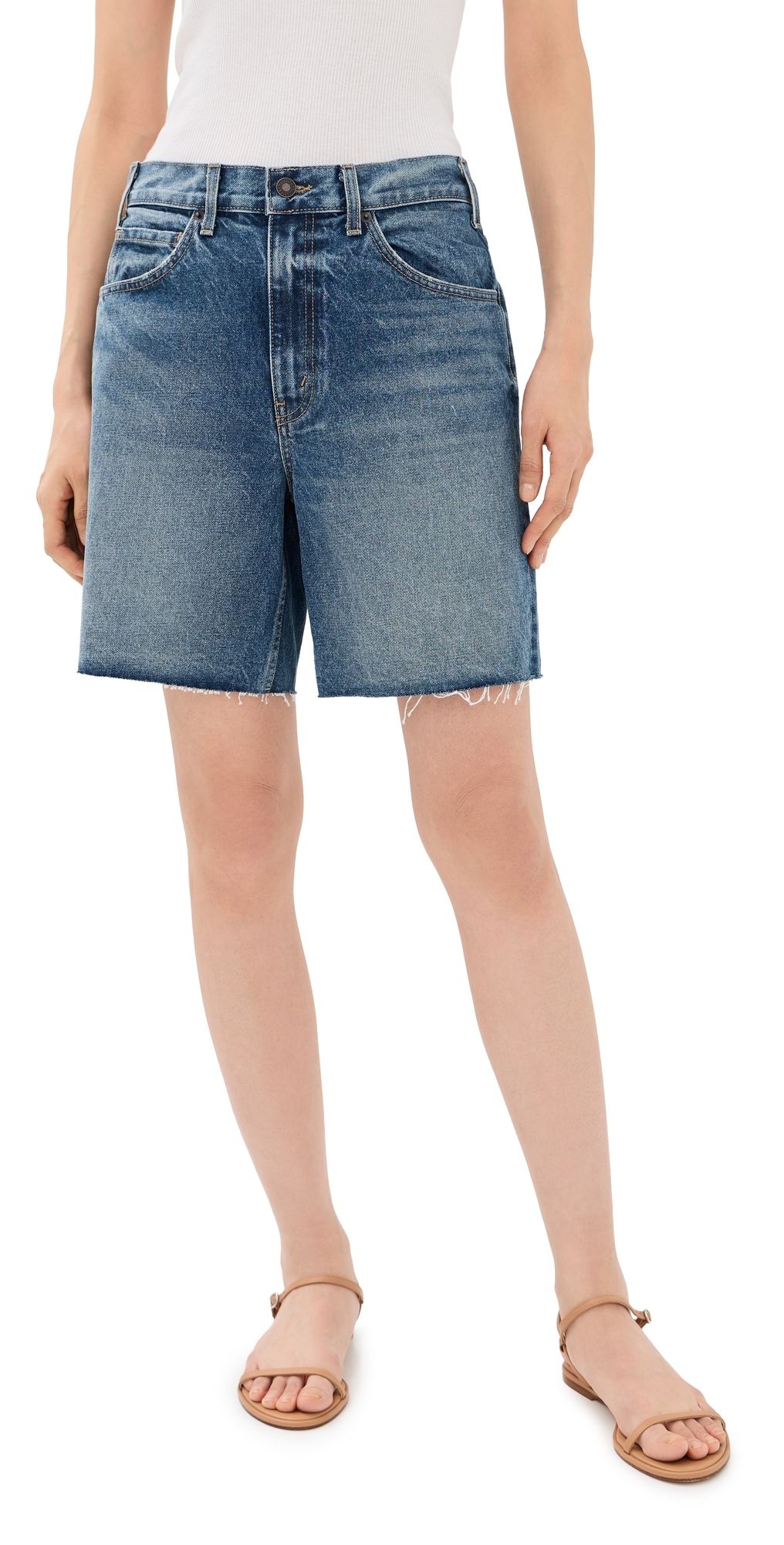 Nili Lotan Russel Denim Shorts Rosebowl Wash 28