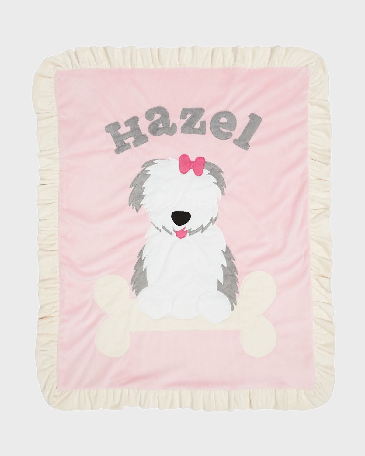 Personalized Puppy Love Plush Blanket, Pink