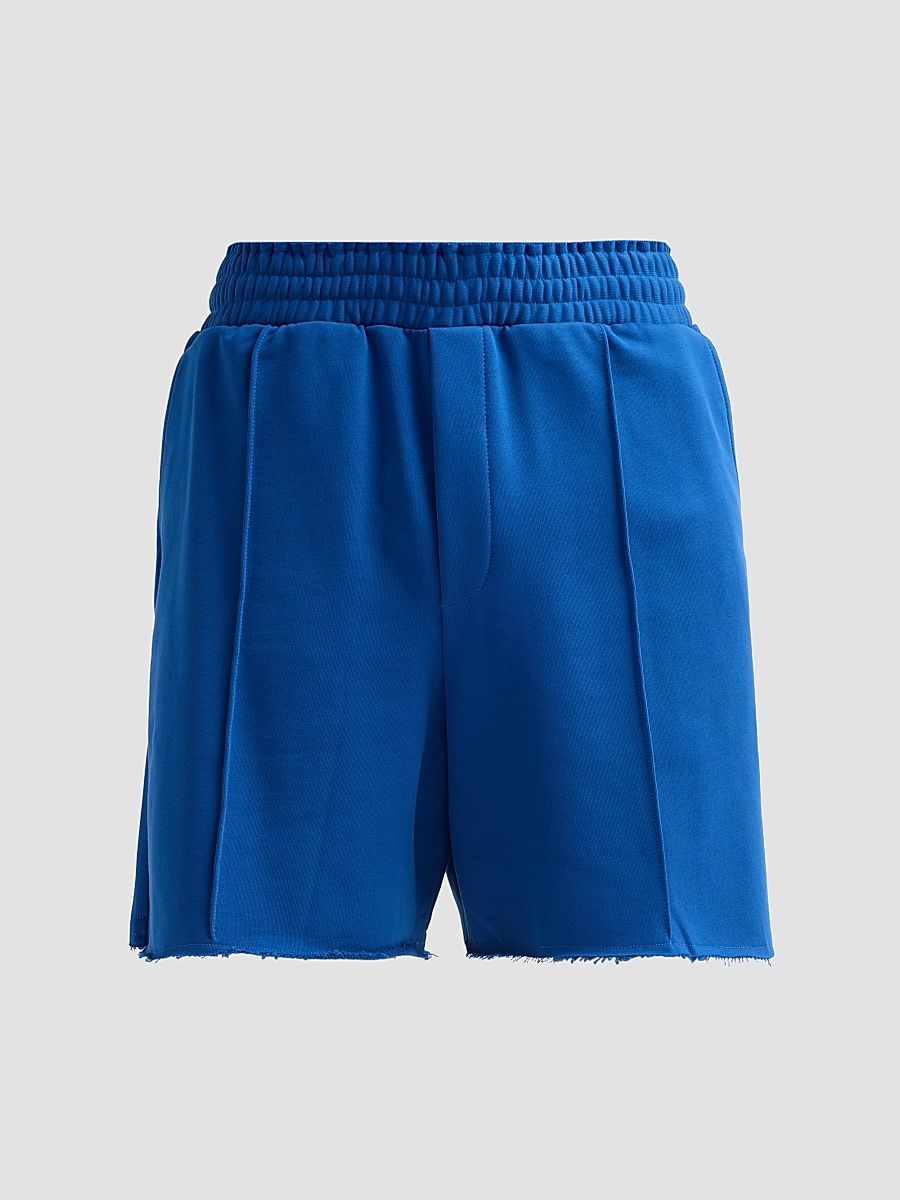 Men's Compact French Cotton Terry Shorts - Royal Blue - Size XL