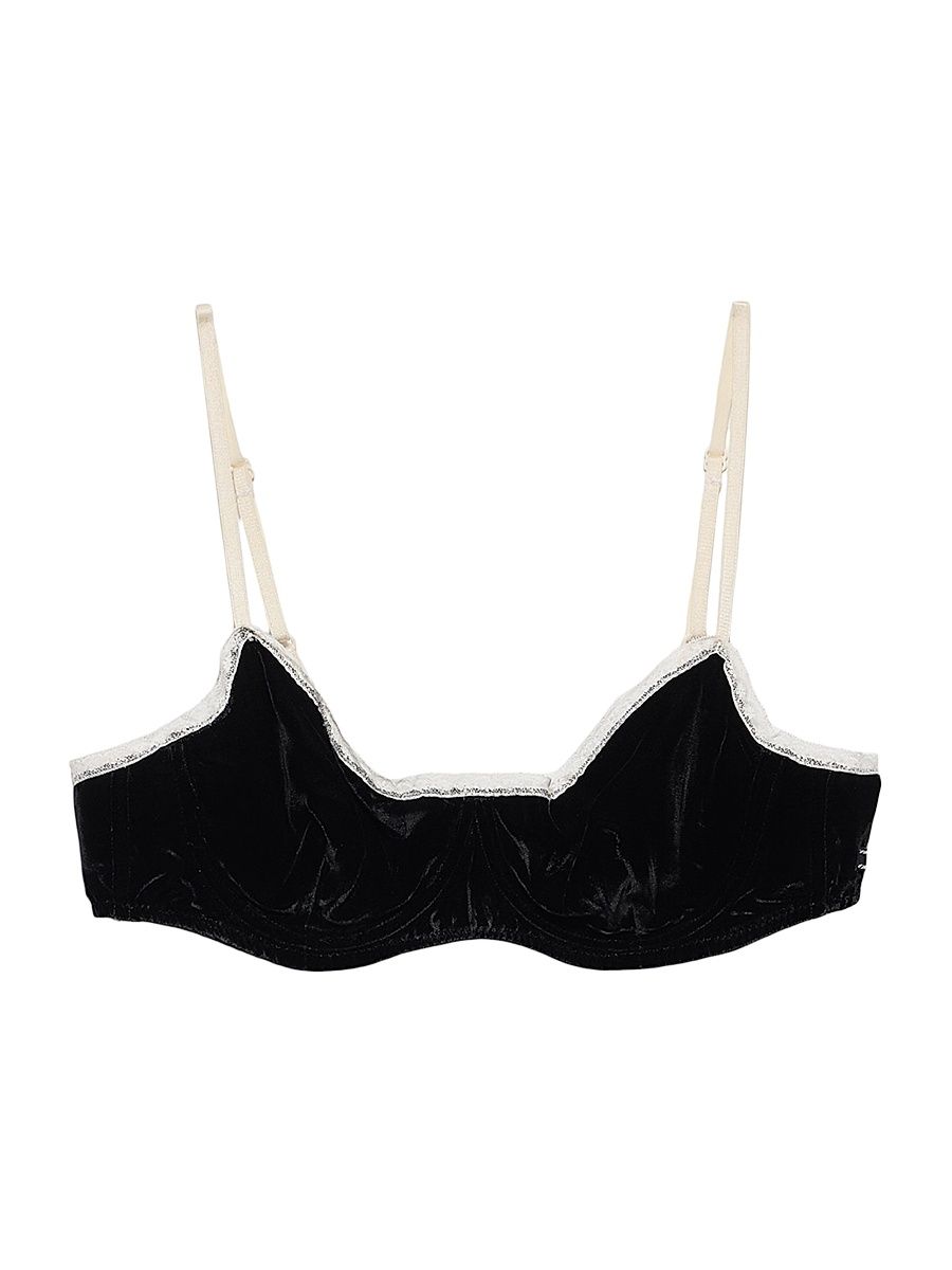 Women's Velvet Bra - Black - Size 6