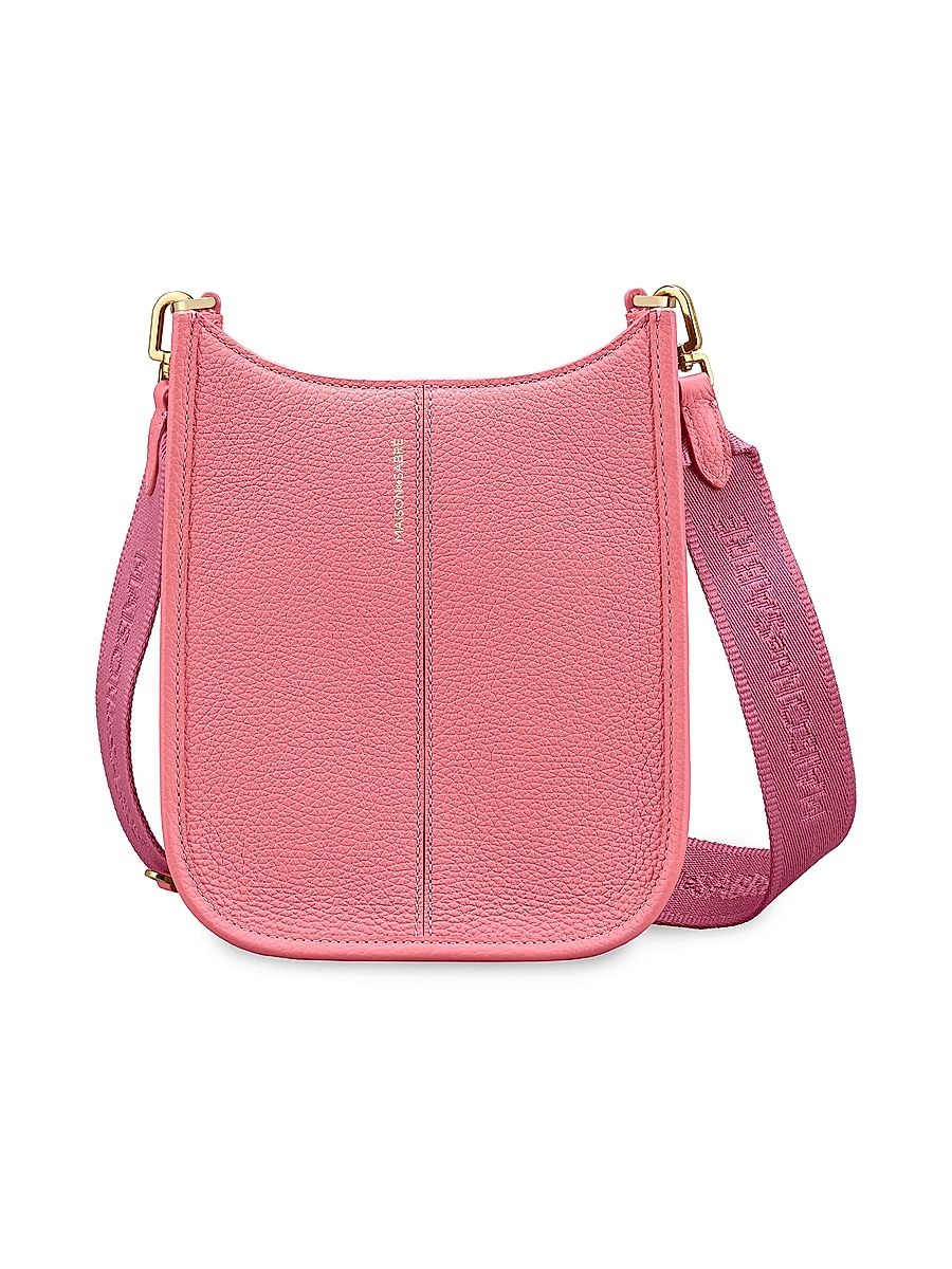 Women's Mini Leather Saddle Bag - Candy Pink