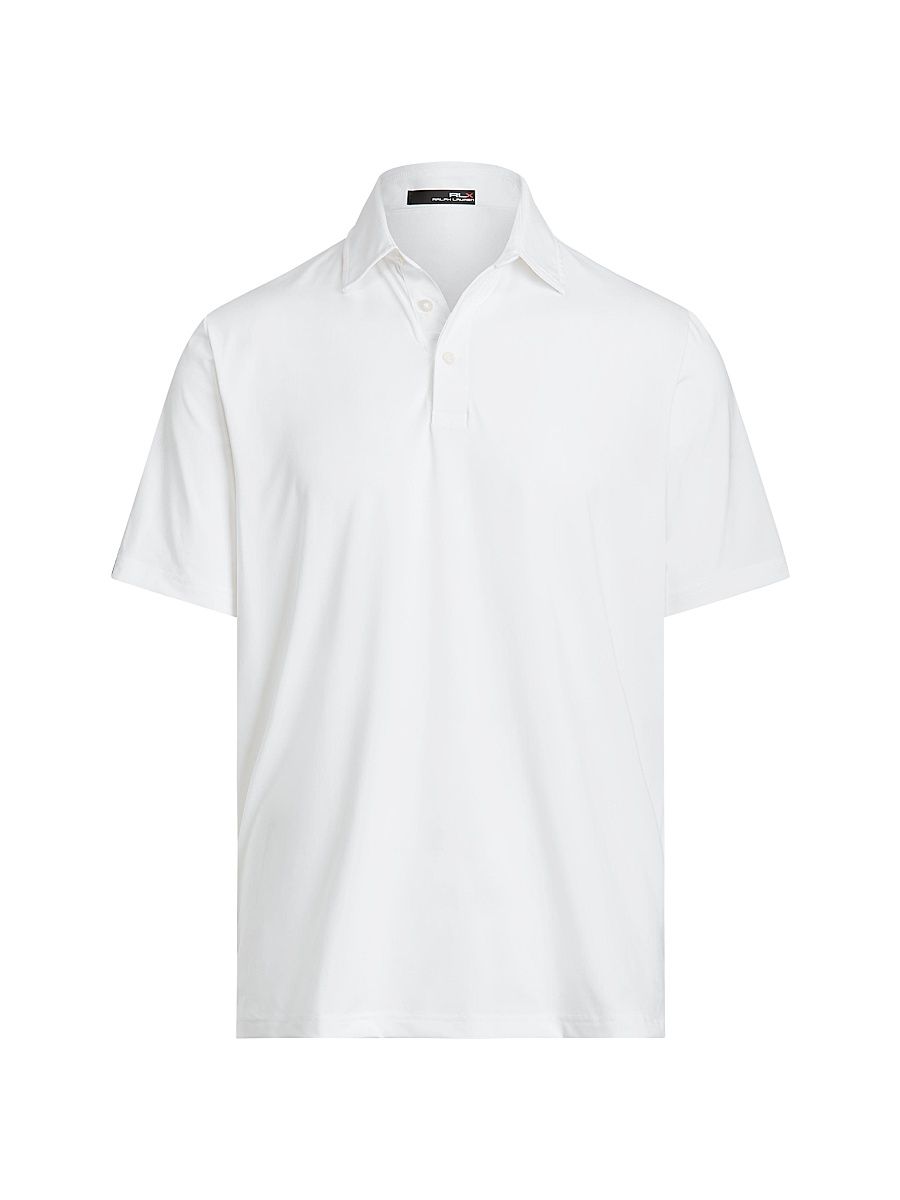 Men's Woven Polo Shirt - White - Size XXL