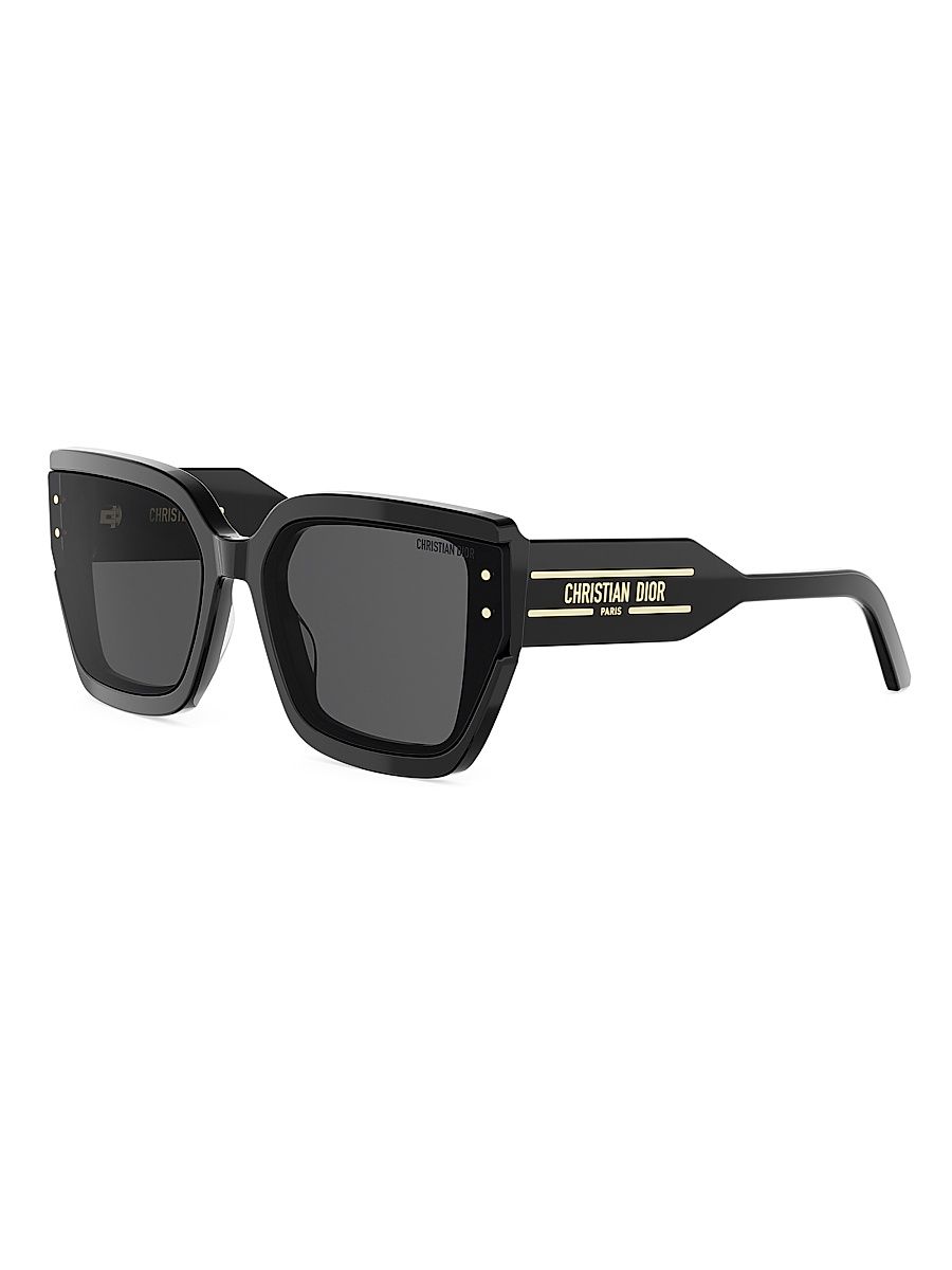 Women's DiorSignature S14I 64MM Square Sunglasses - Shinyblackandsmoke