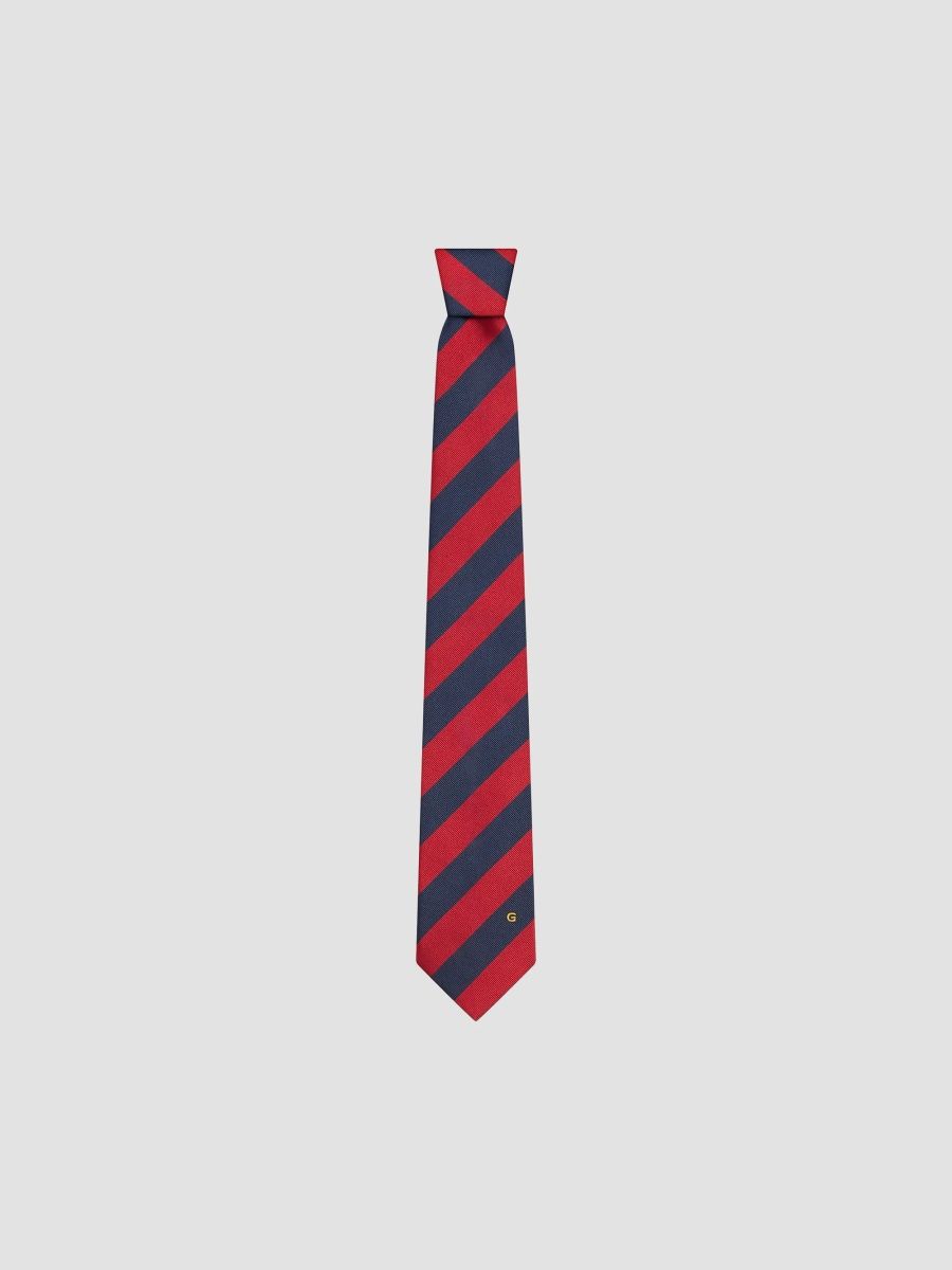 Givenchy Men's Bold Stripes Tie in Silk Gros Grain - Navy Red