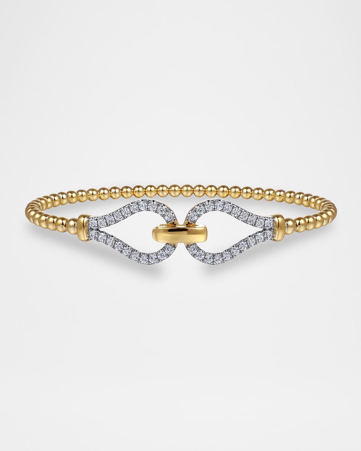 14K Yellow Gold Diamond Double Loop Bujukan Bangle
