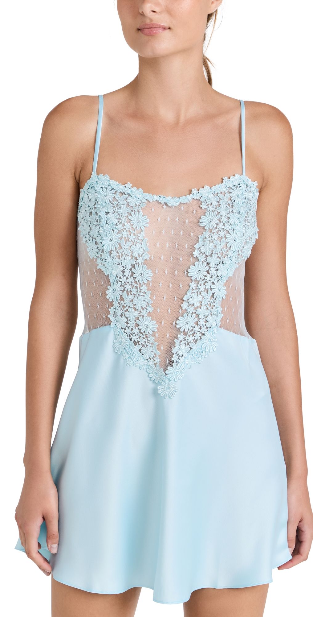 Flora Nikrooz Showstopper Chemise Light Blue M