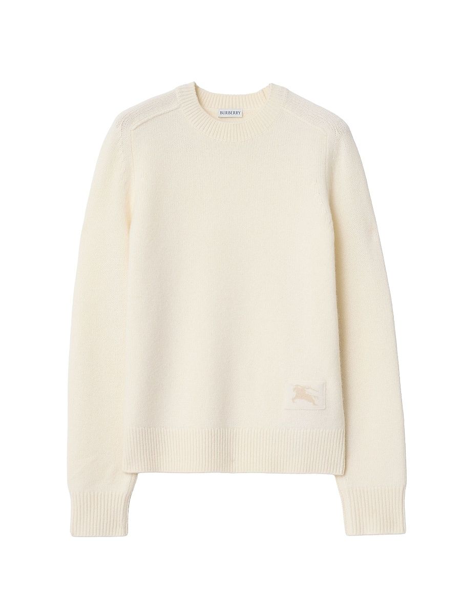 Women's Constance Logo Stretch-Cashmere Sweater - Ceramic White - Size XXS