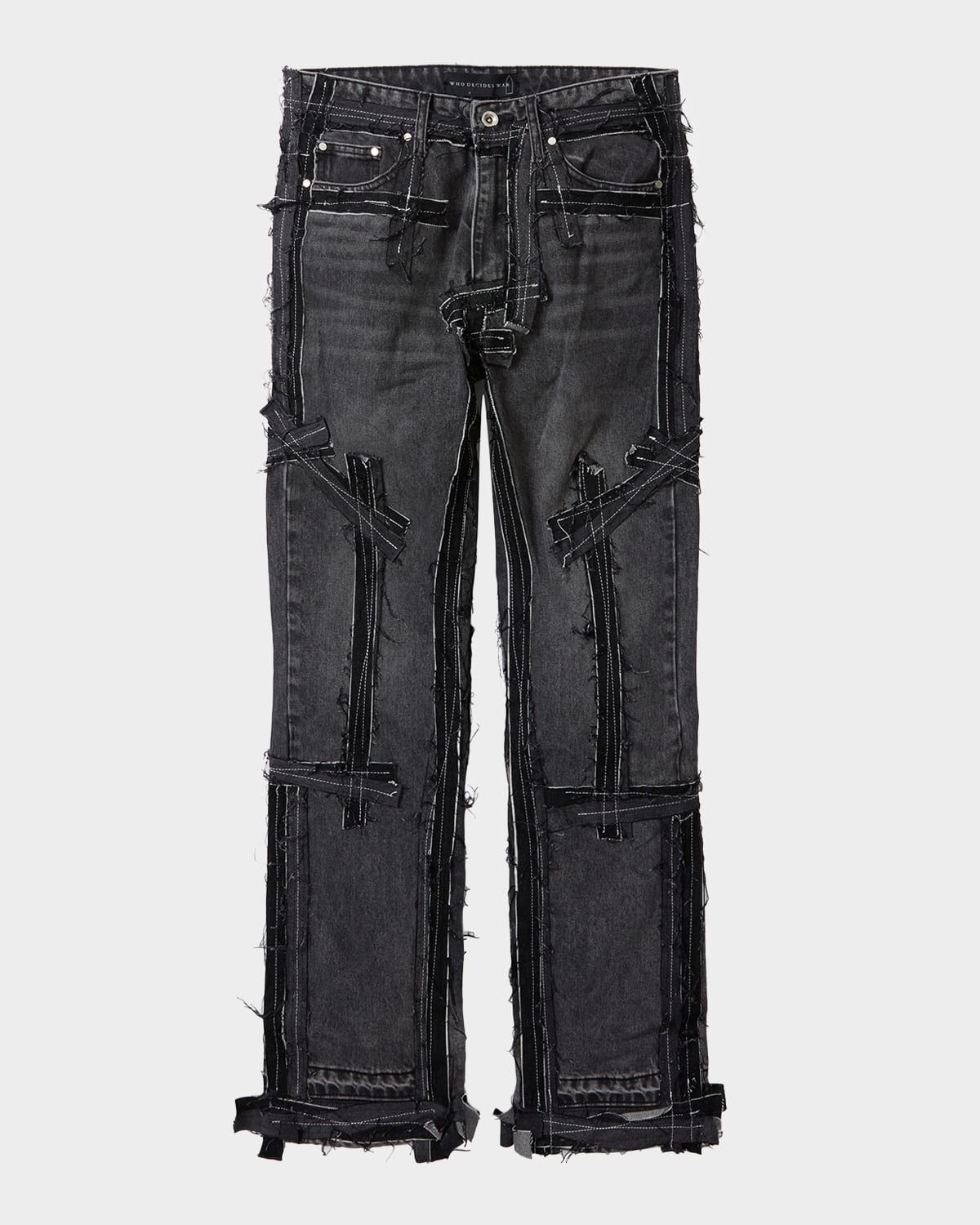 Men & apos;s Exposure Patchwork Slim-Fit Jeans