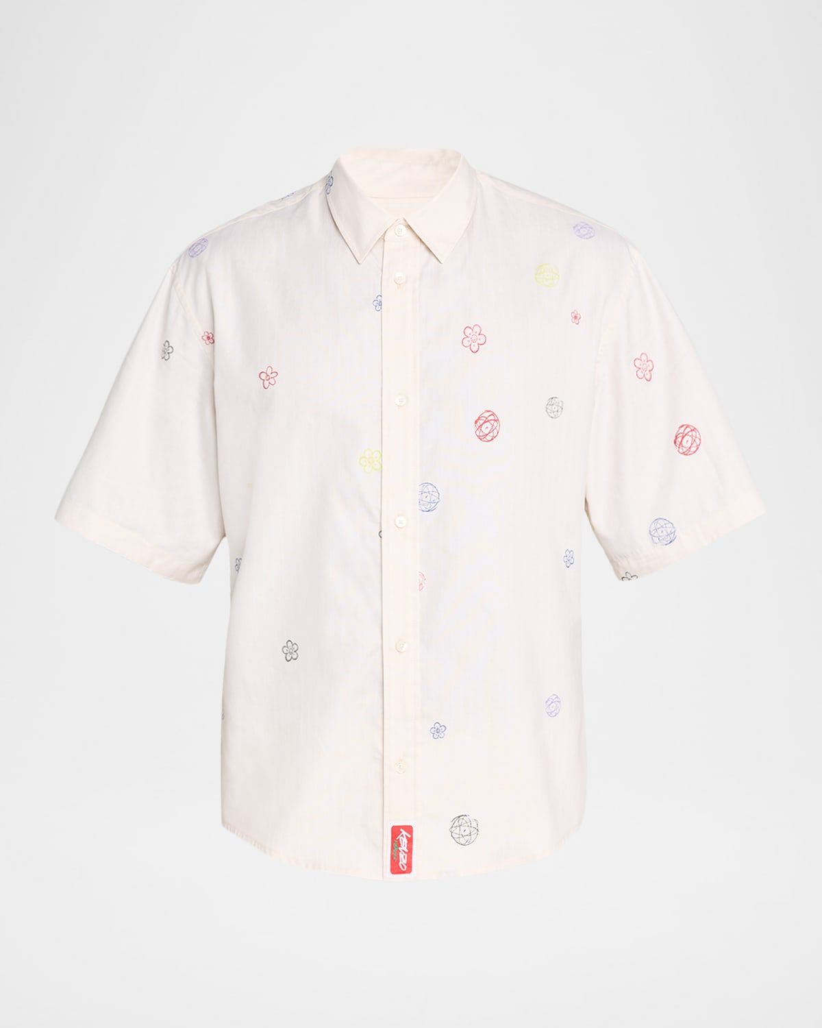 x Futura 2000 & apos; Men & apos;s Embroidered Cotton Short-Sleeve Shirt