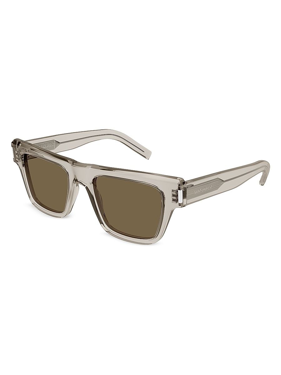 Men's Fashion Icons 51MM Square Sunglasses - Translucent Beige Brown