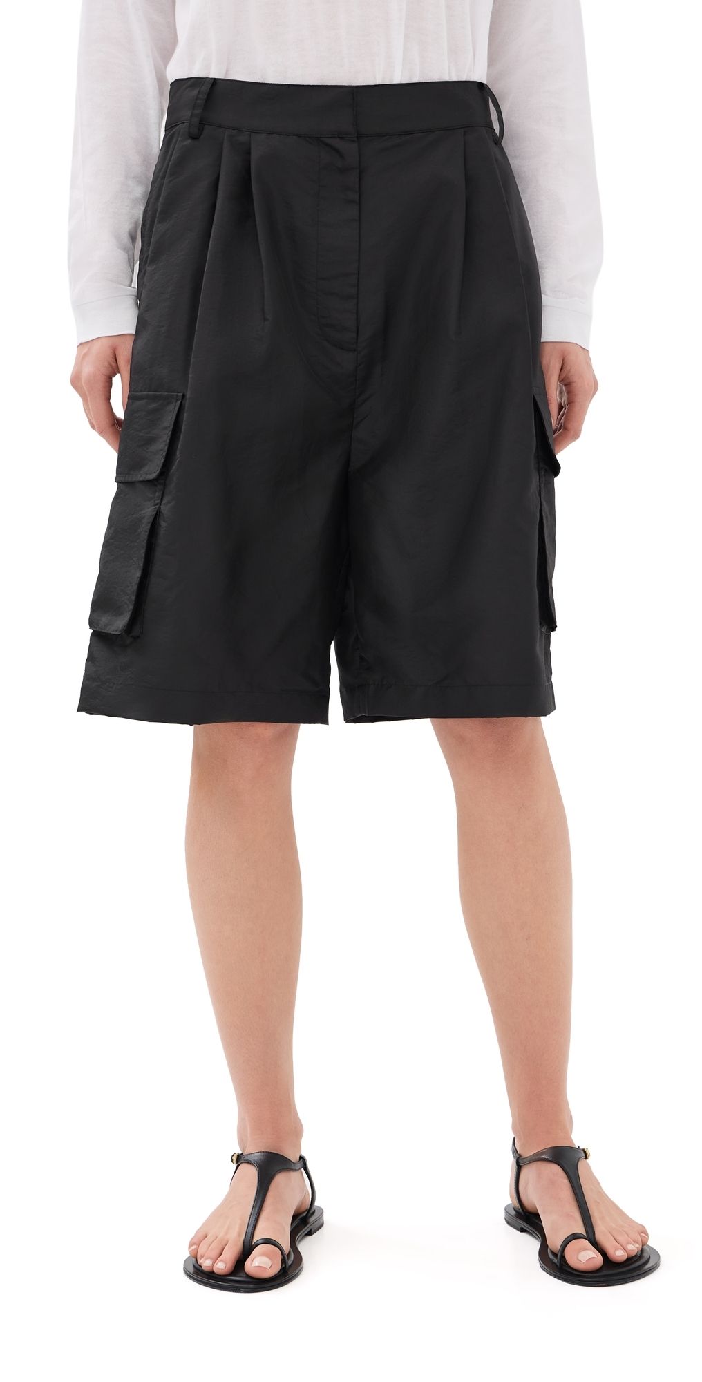 Tibi Crispy Nylon Stella Shorts Black 2