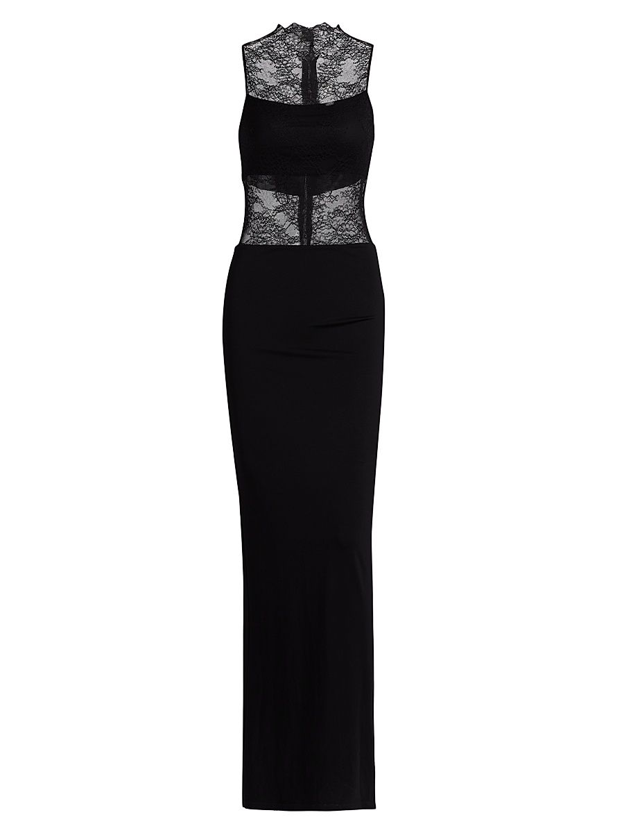 Women's Nichol Lace Sleeveless Maxi Dress - Black - Size 12