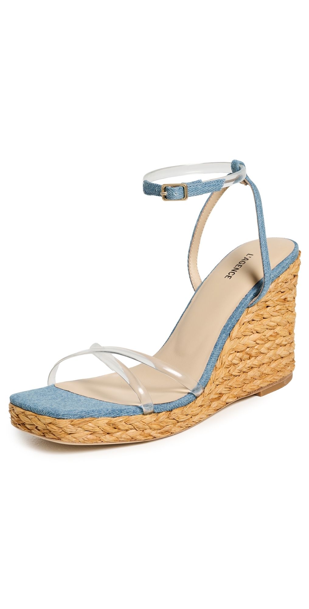 L'AGENCE Malone Sandals Blue Denim 8