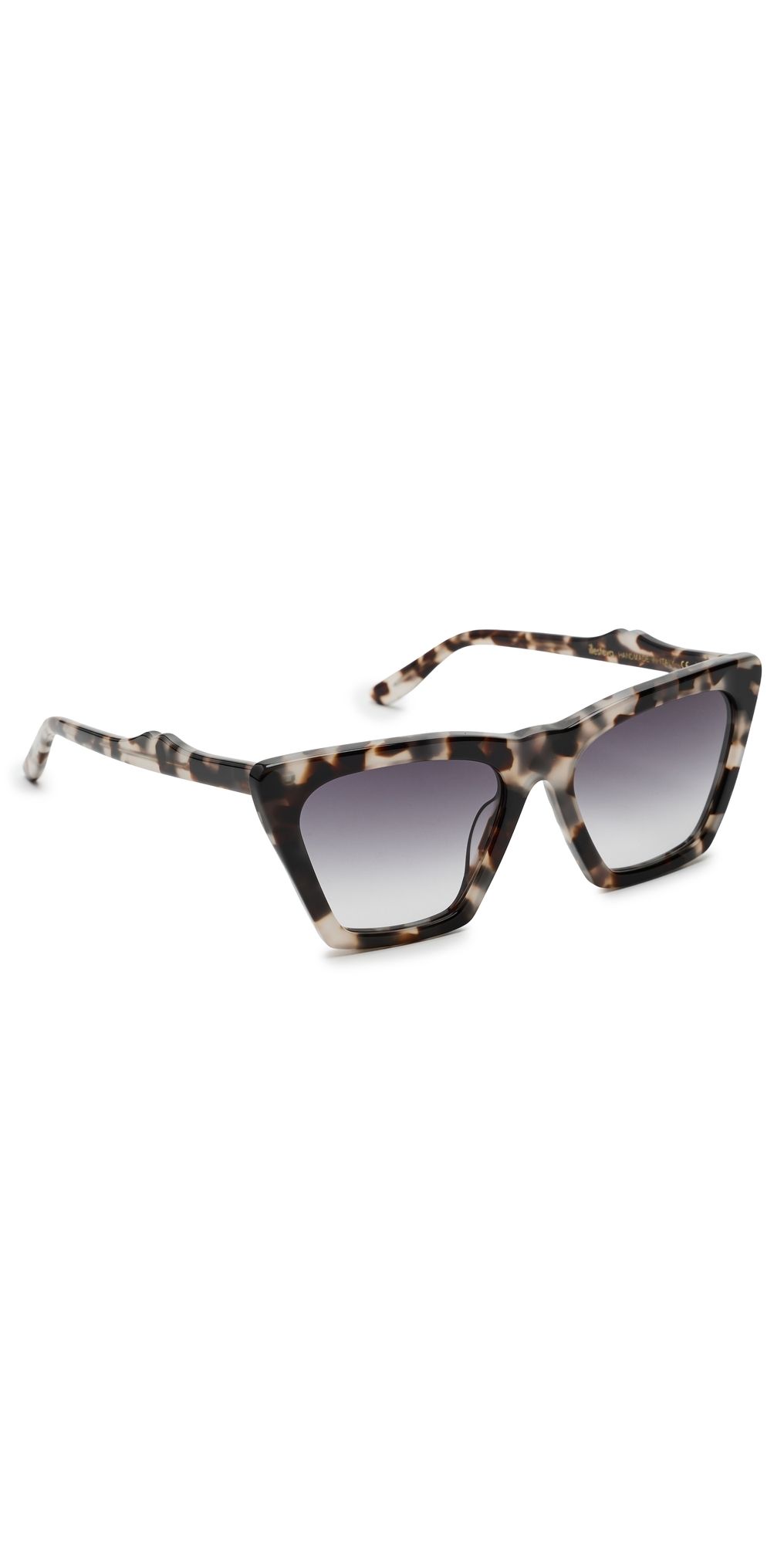 Illesteva Lisbon Sunglasses White Tortoise w/ Grey Gradient One Size