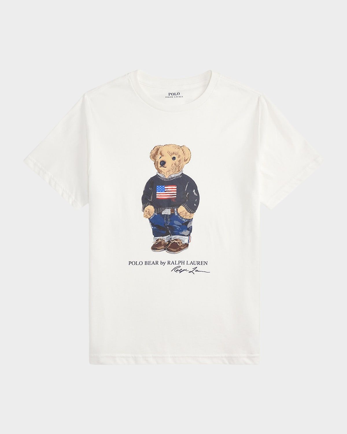 Boy & apos;s Polo Bear Flag Print Short-Sleeve T-Shirt, Size S-L