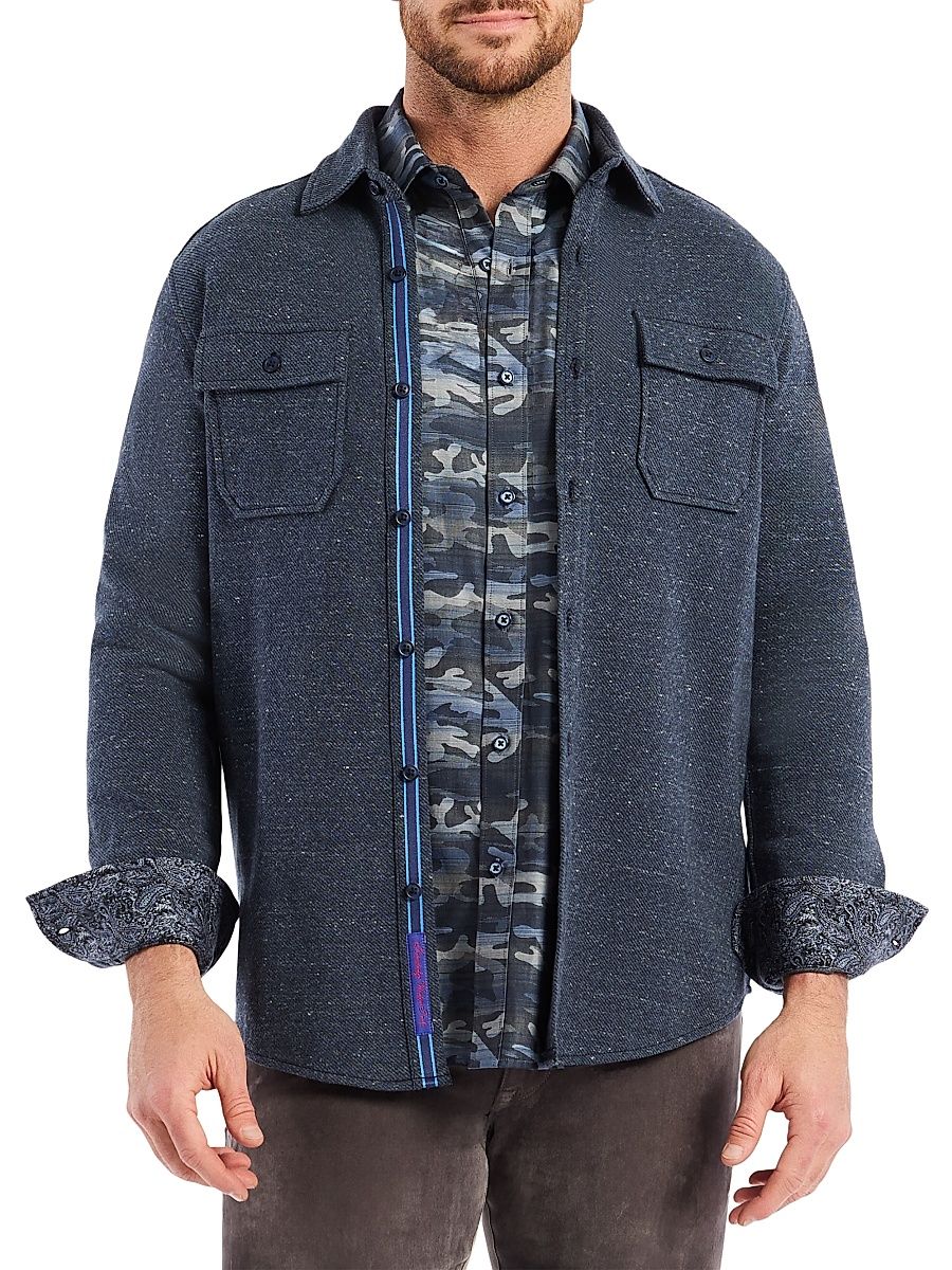 Men's Vigano Knit Shirt Jacket - Blue - Size XXXL