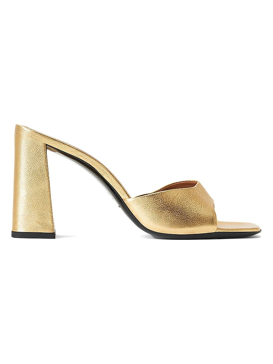 Women's Sloane 95MM Metallic Leather Sandals - Gold - Size 9.5