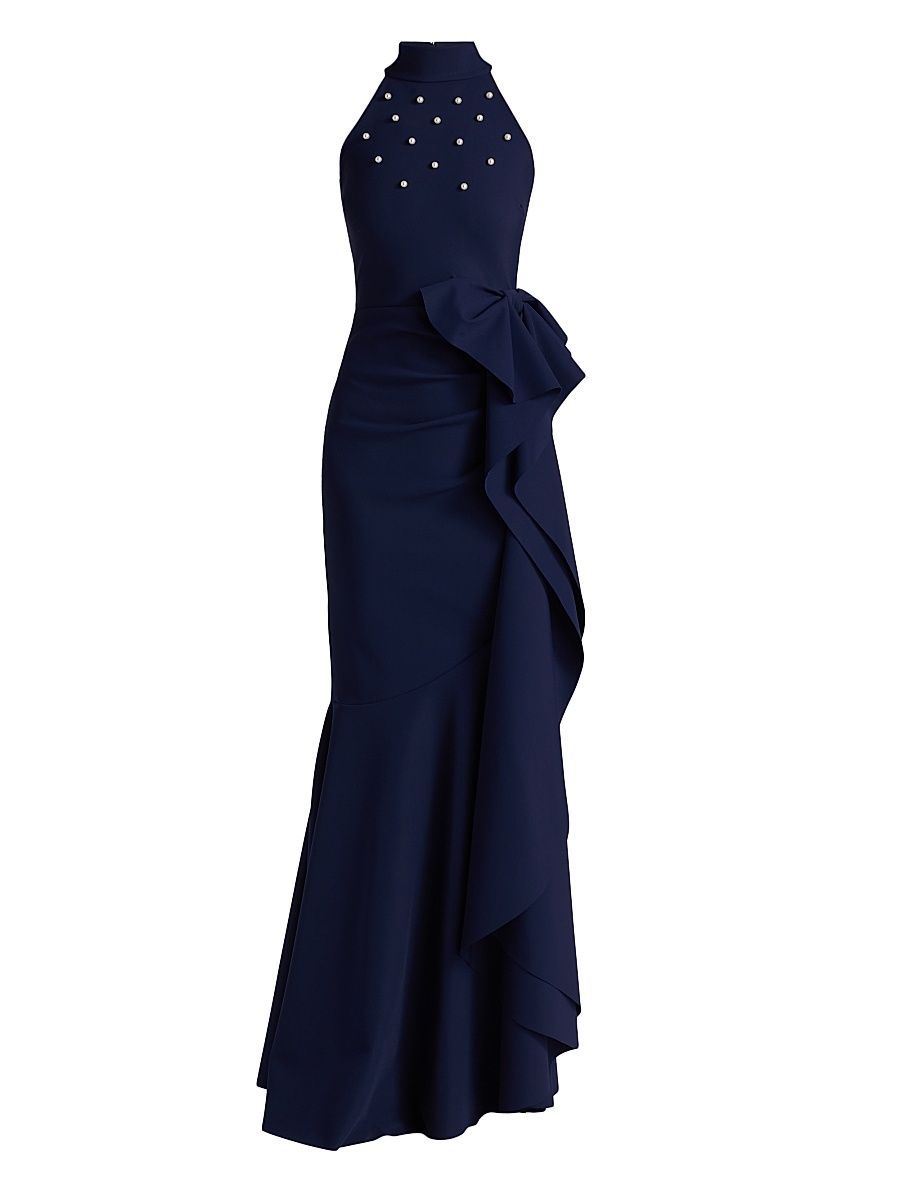 Women's Gumaco Fitted Jersey Gown - Blu Notte - Size 8