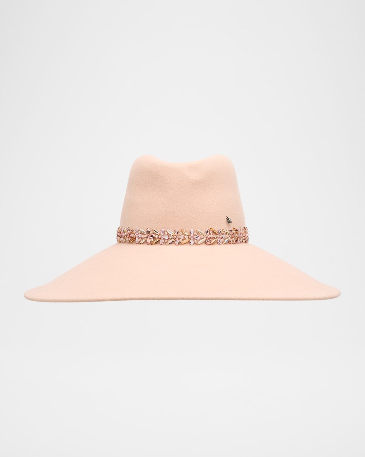Anne Jewel Strass Felt Wool Fedora Hat