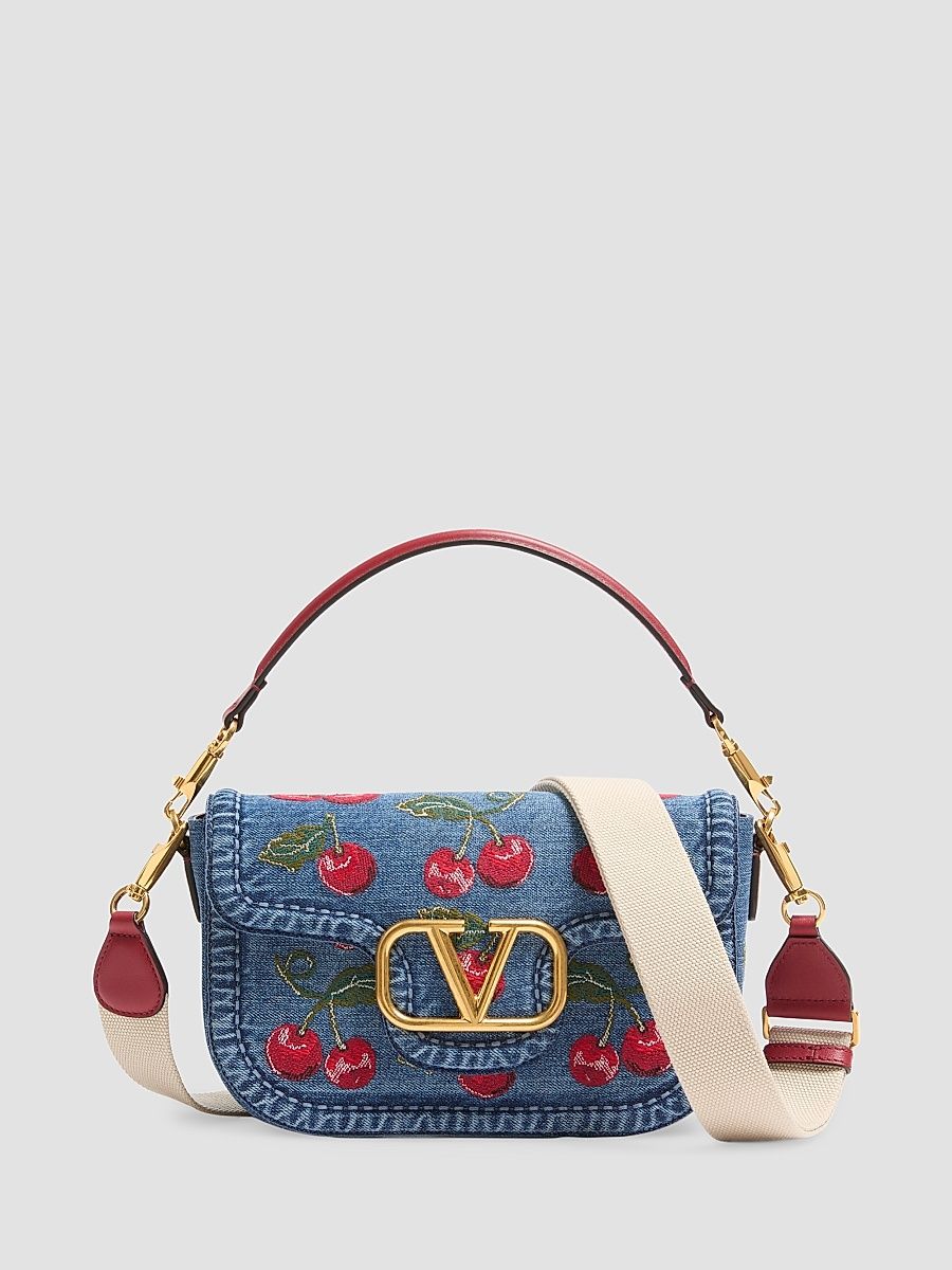 Women's Valentino Garavani All-Time Denim Shoulder Bag - Denim Multicolour