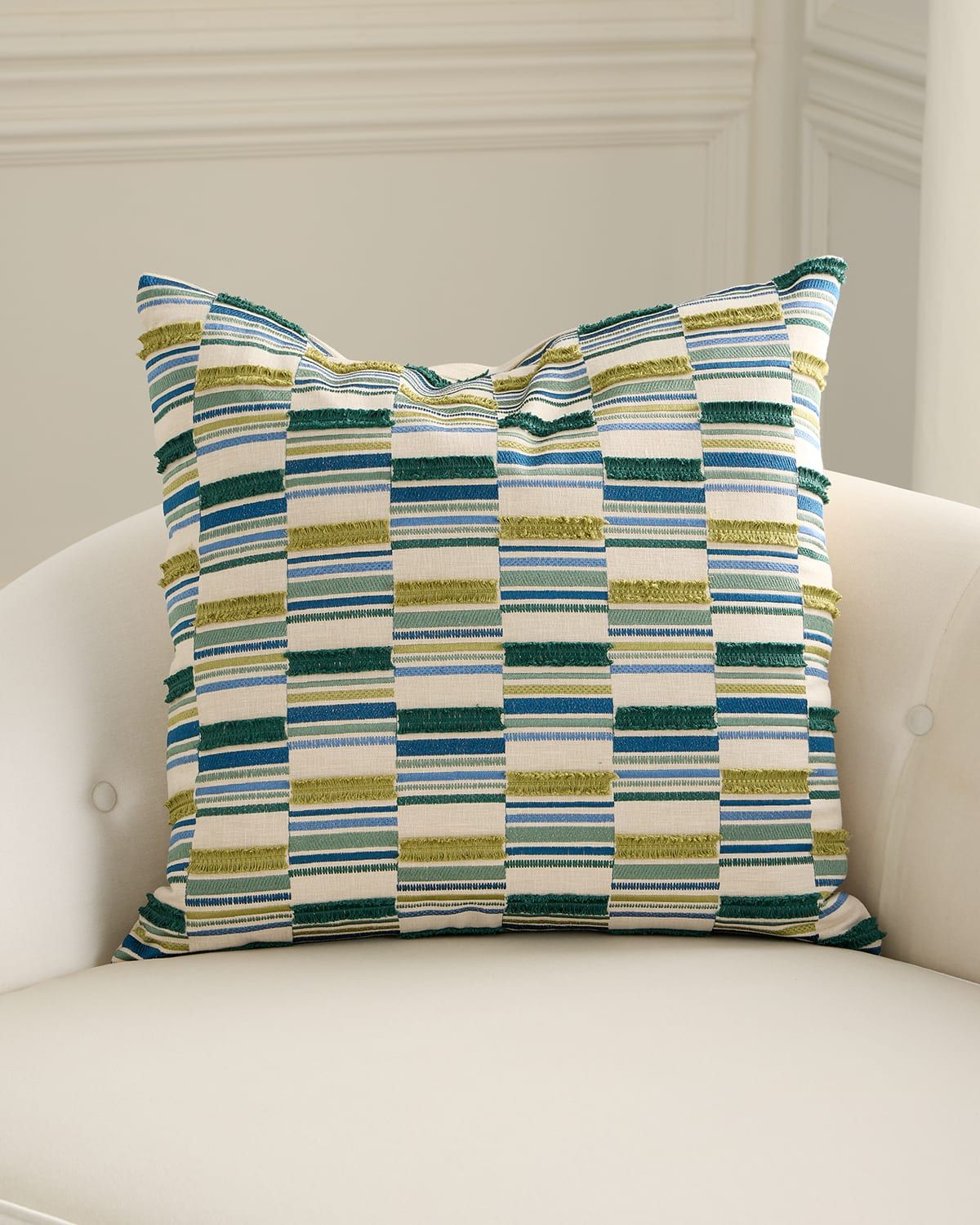 Aptitude Embroidered Pillow, 24" Square