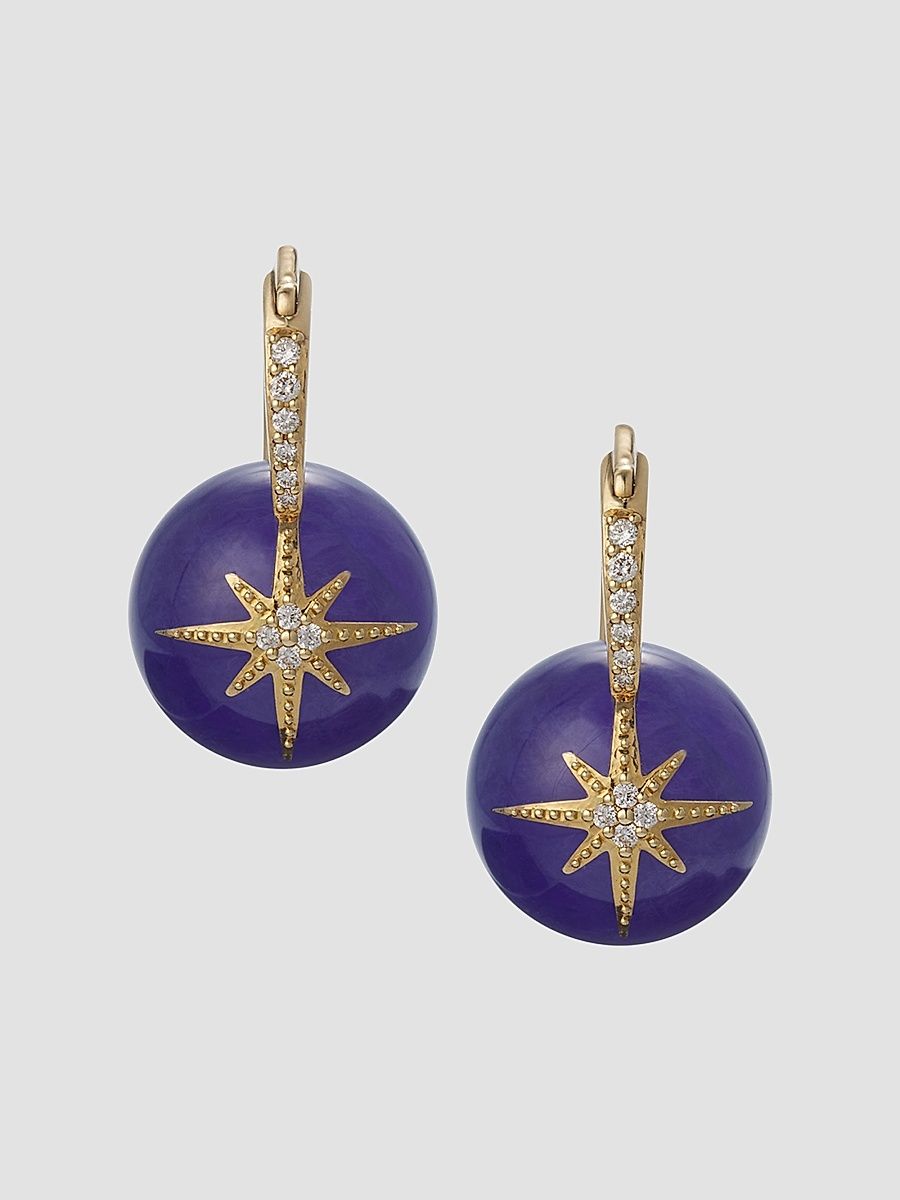 Women's Cocktail 14K Yellow Gold, Tanzanite & 0.09 TCW Diamond Drop Earrings - Gold