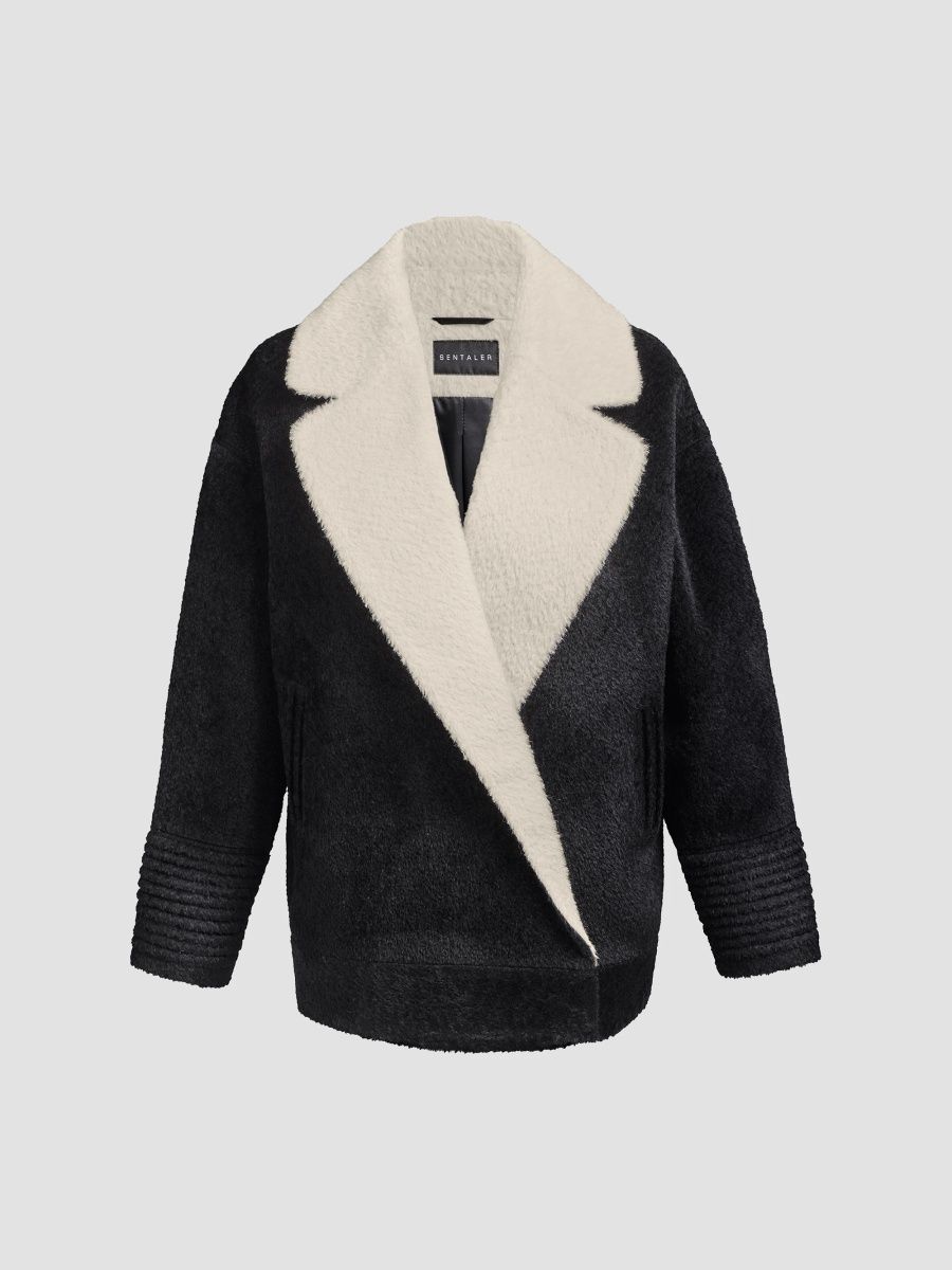 Sentaler Women's Bouclé Alpaca-Blend Jacket - Black And White - Size Medium