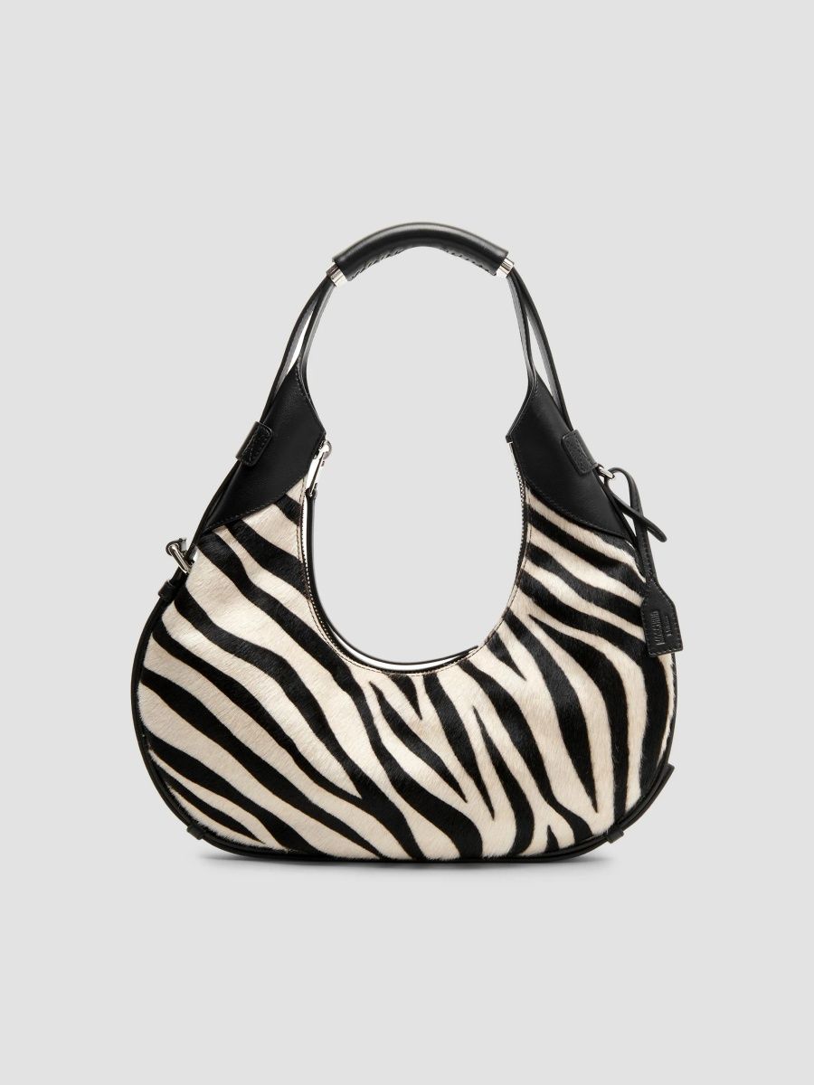 Moschino Women's Handle Me Calf Hair Hobo Bag - Zebra Crossing