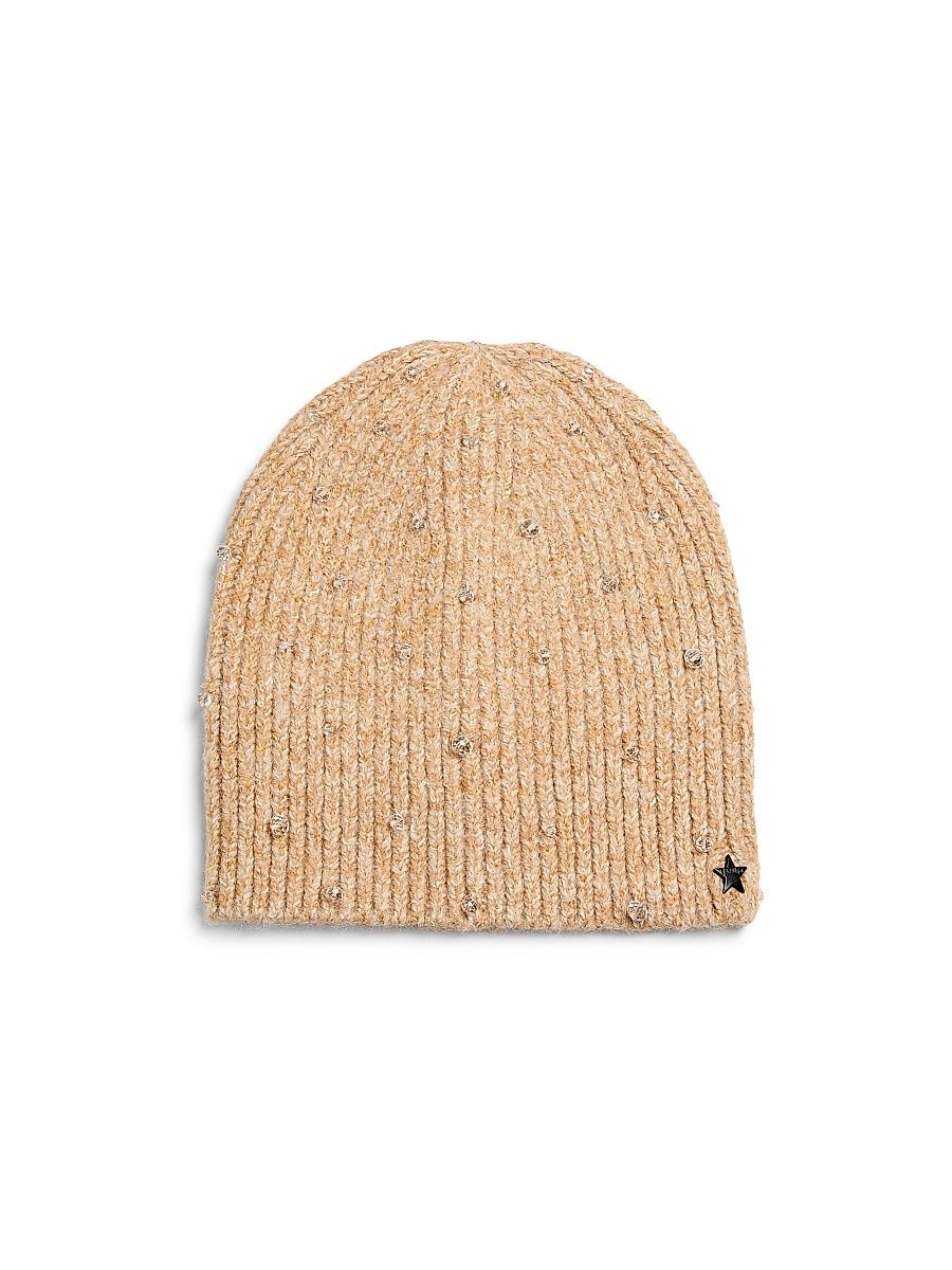 Women's Knit Logo Beanie - Camel