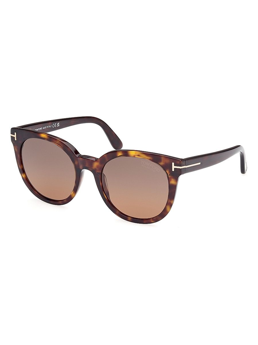 Women's 53MM Butterfly Sunglasses - Dark Havana Polarized Brown