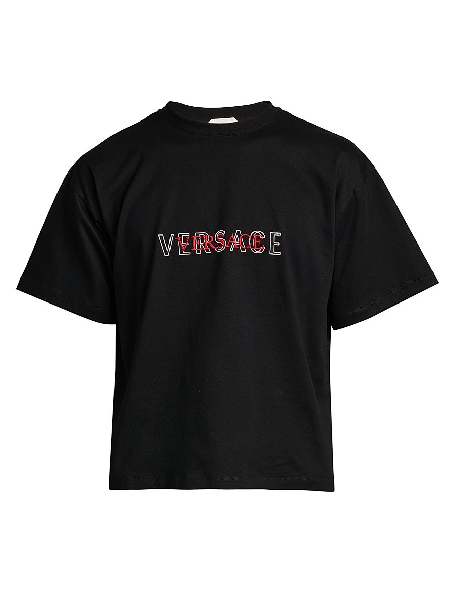Men's Logo-Embroidered Cotton T-Shirt - Black - Size XL