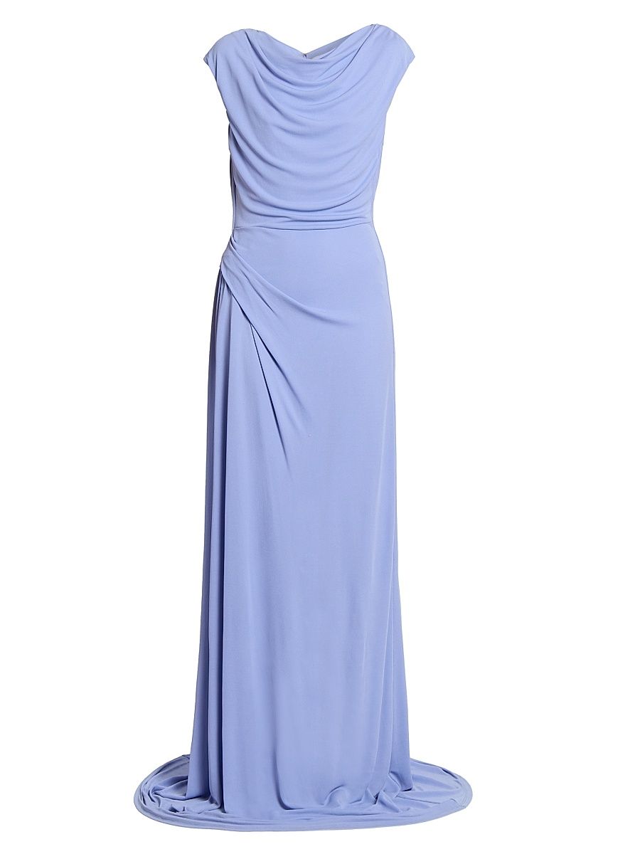 Women's Draped Jersey Cap-Sleeve Gown - Wisteria - Size 4